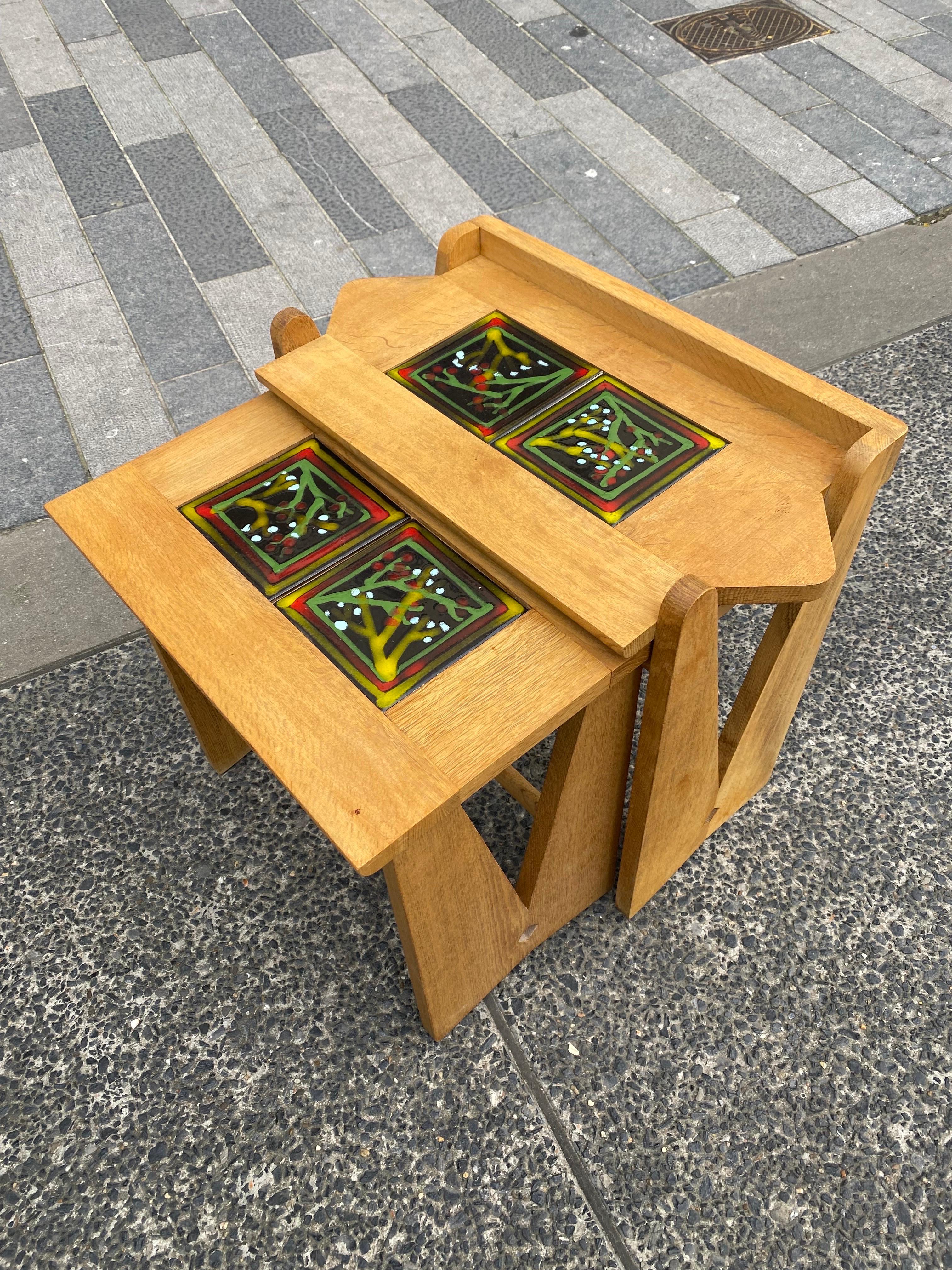 Ceramic Guillerme and Chambron, 2 Nesting Tables, Edition 