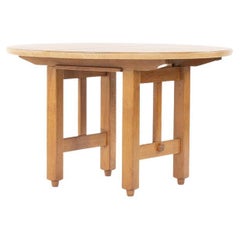 Guillerme and Chambron Center Table in Oak with Extension, 1950