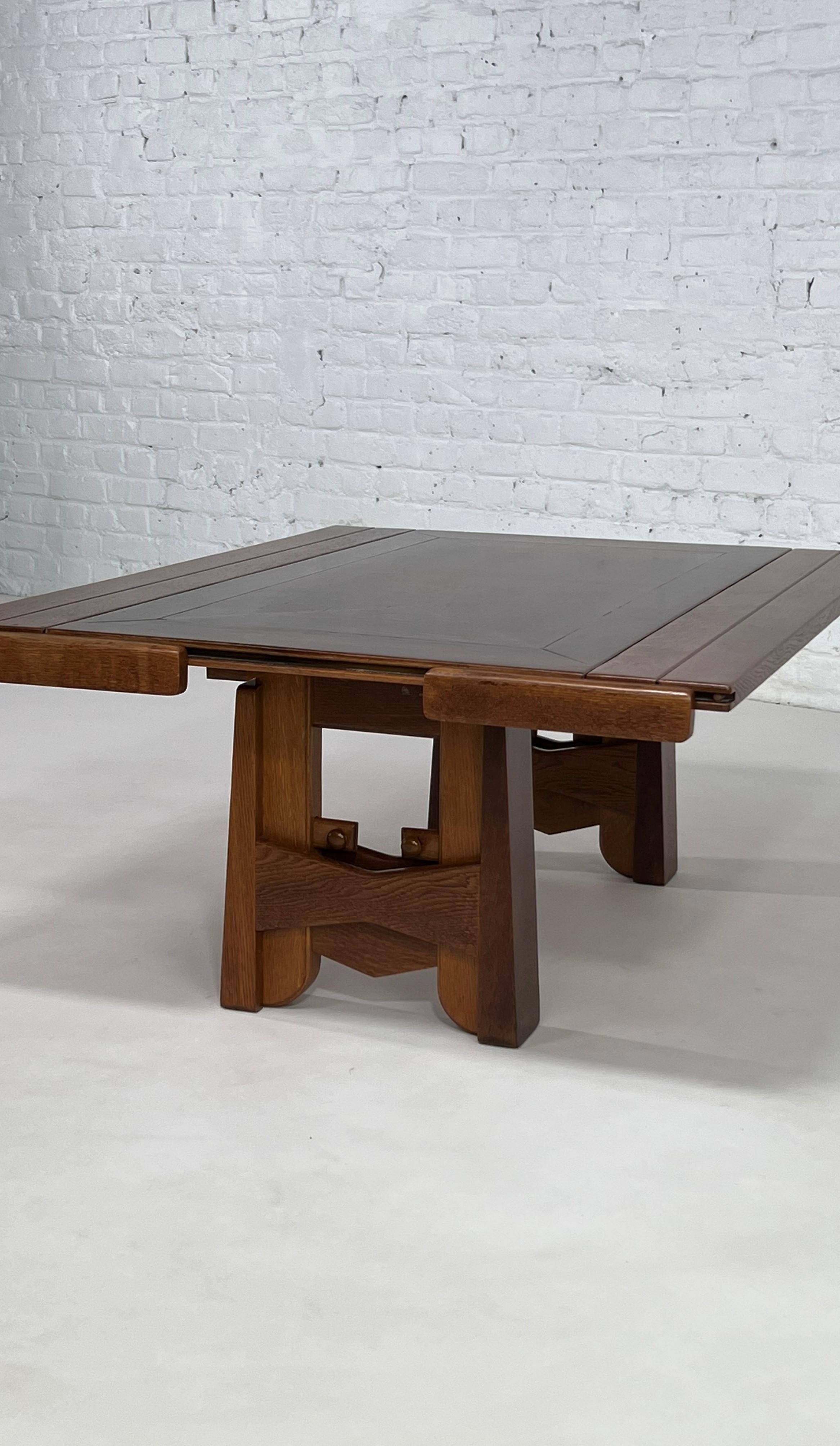 Chêne Guillerme et Chambron Table modulaire design français des années 1960 