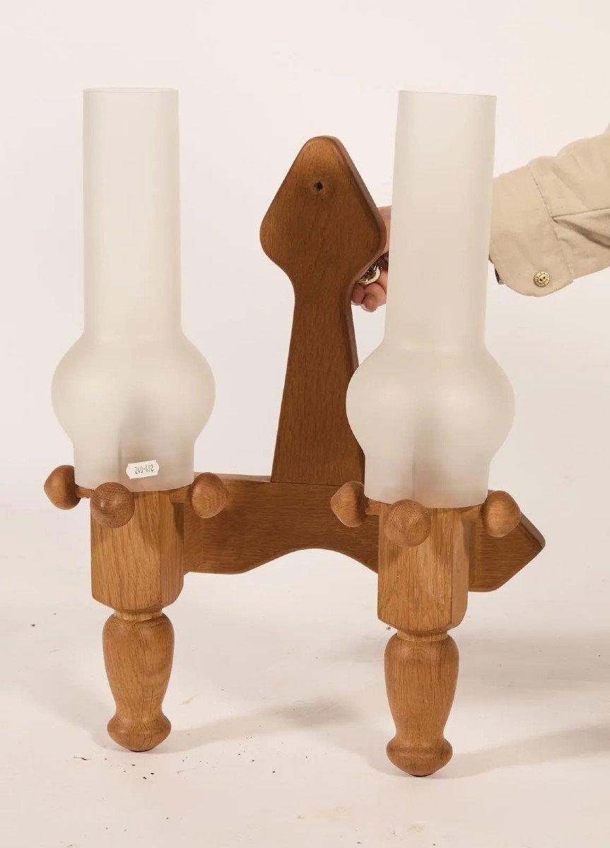 Francese Grande applique in Oak di Guillerme e Chambron, 