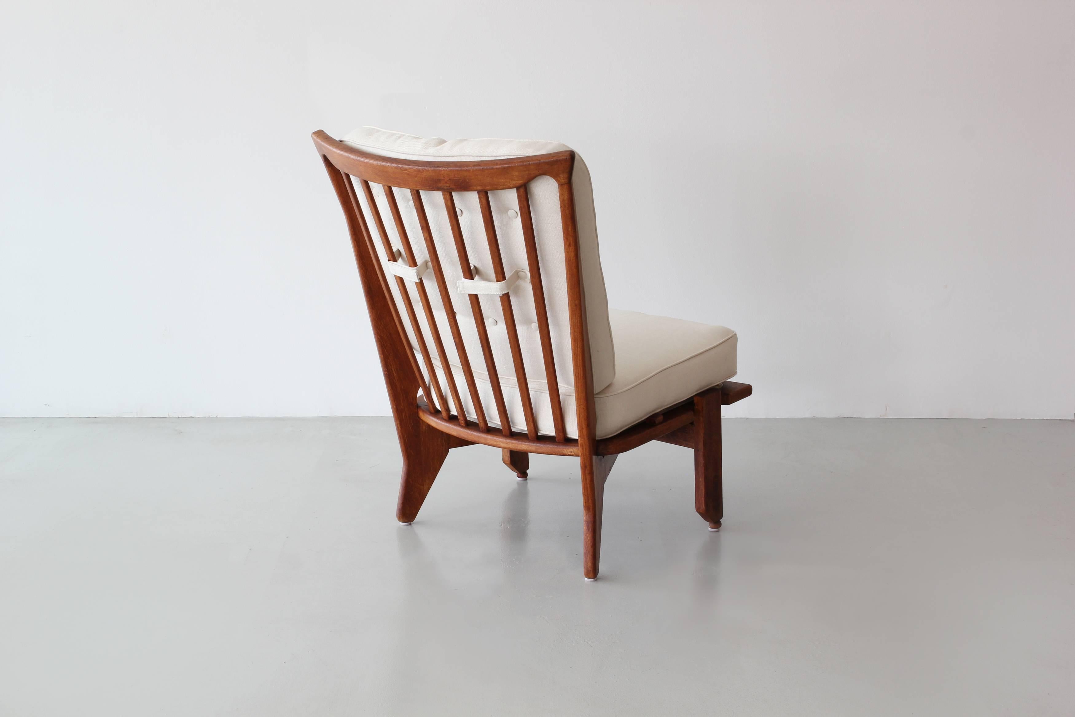 Oak Guillerme and Chambron Lounge Chairs