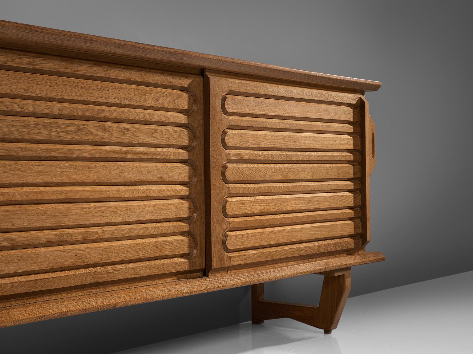 Guillerme and Chambron Oak Credenza, 1960s 2