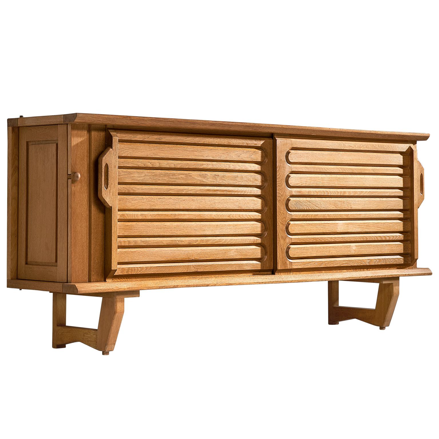 Guillerme and Chambron Oak Credenza, 1960s