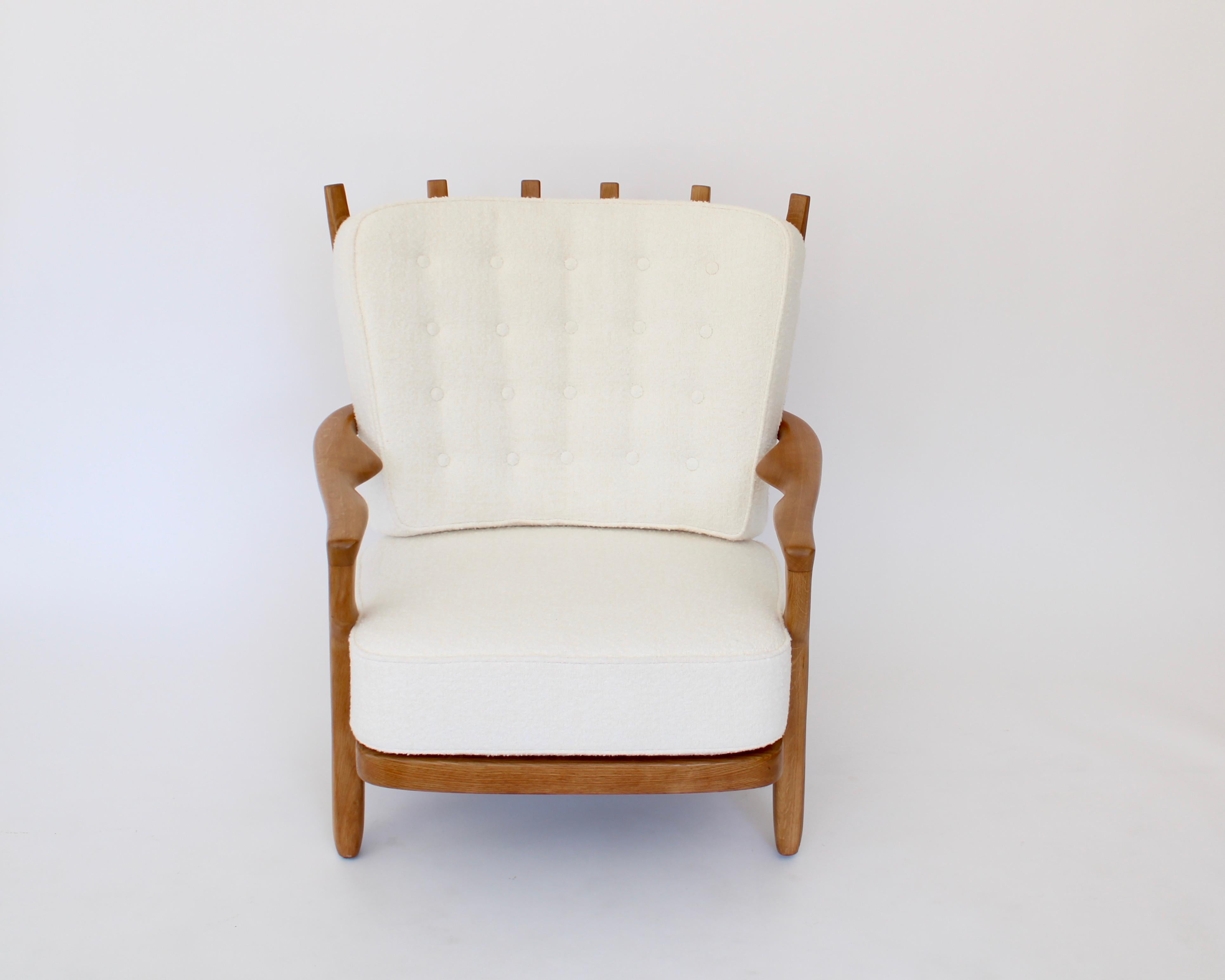 Guillerme and Chambron Pair of Oak Model Juliette Lounge Chairs for Votre Maison 8