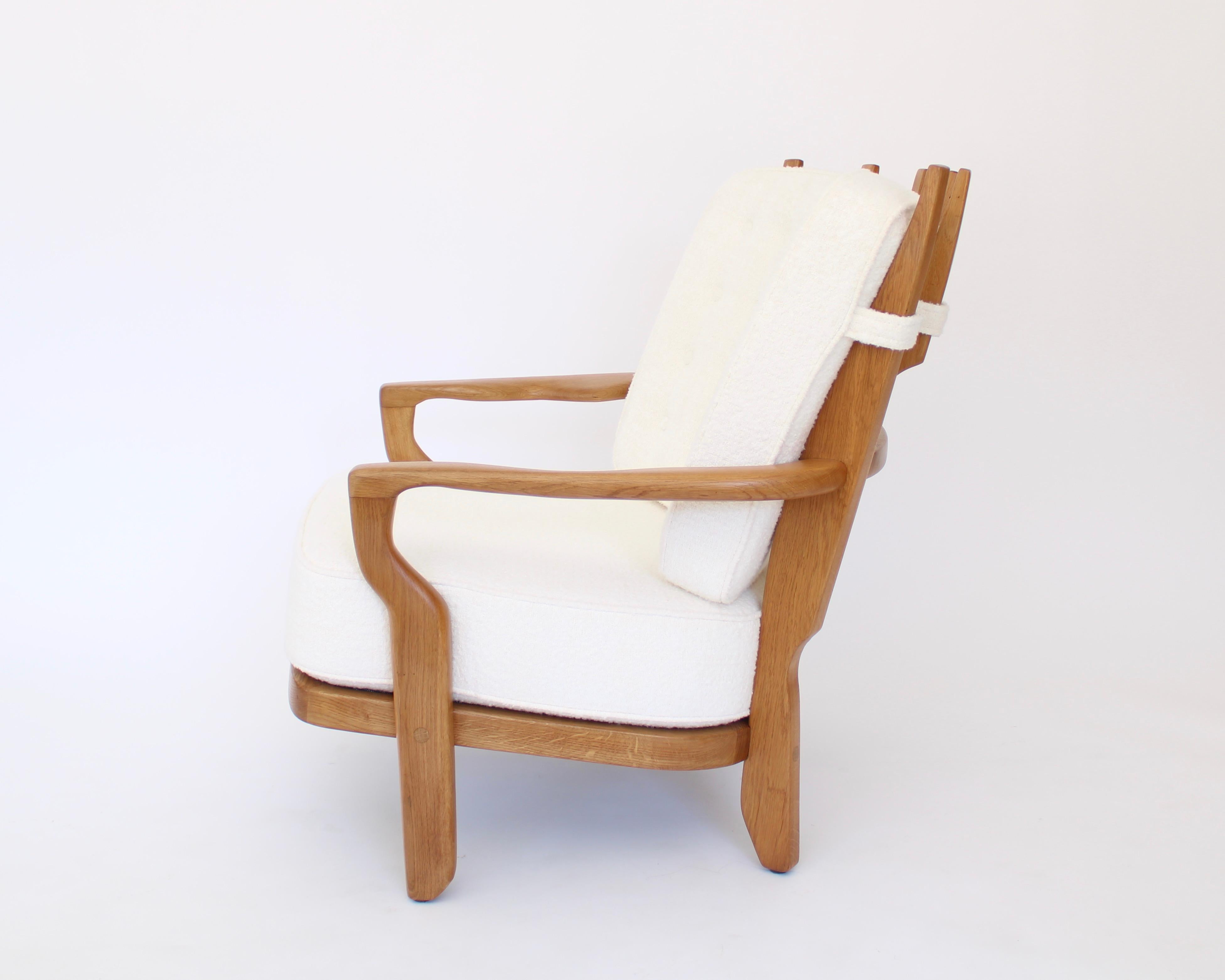 Guillerme and Chambron Pair of Oak Model Juliette Lounge Chairs for Votre Maison 1