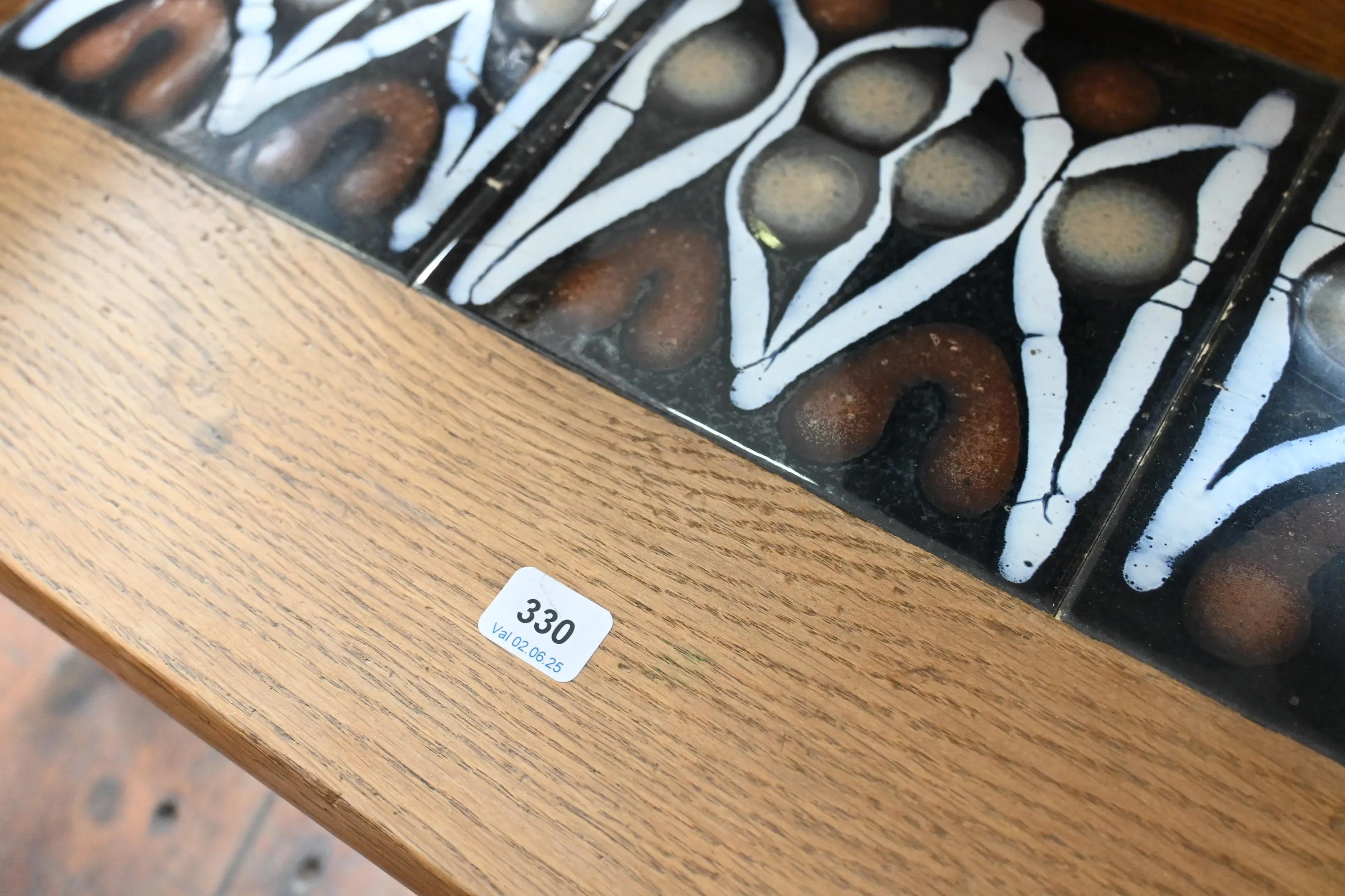 Mid-Century Modern Guillerme and Chambron psyche mirror in Oak and ceramic , Edition Votre Maison For Sale