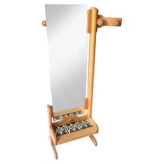Guillerme and Chambron psyche mirror in Oak and ceramic , Edition Votre Maison