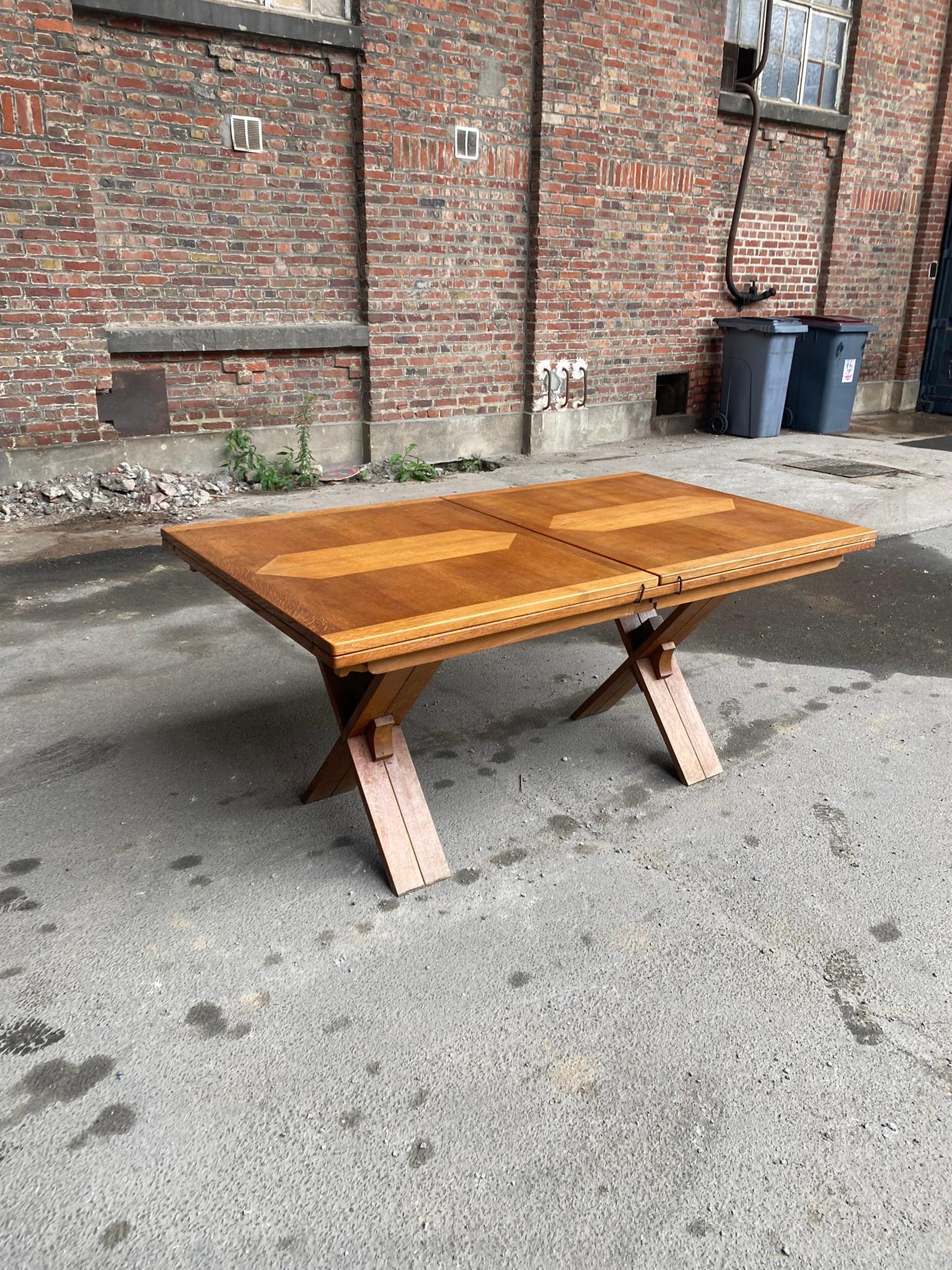 Guillerme et Chambron, rare table en Oak, Edition Votre Maison circa 1950/1960 en vente 8
