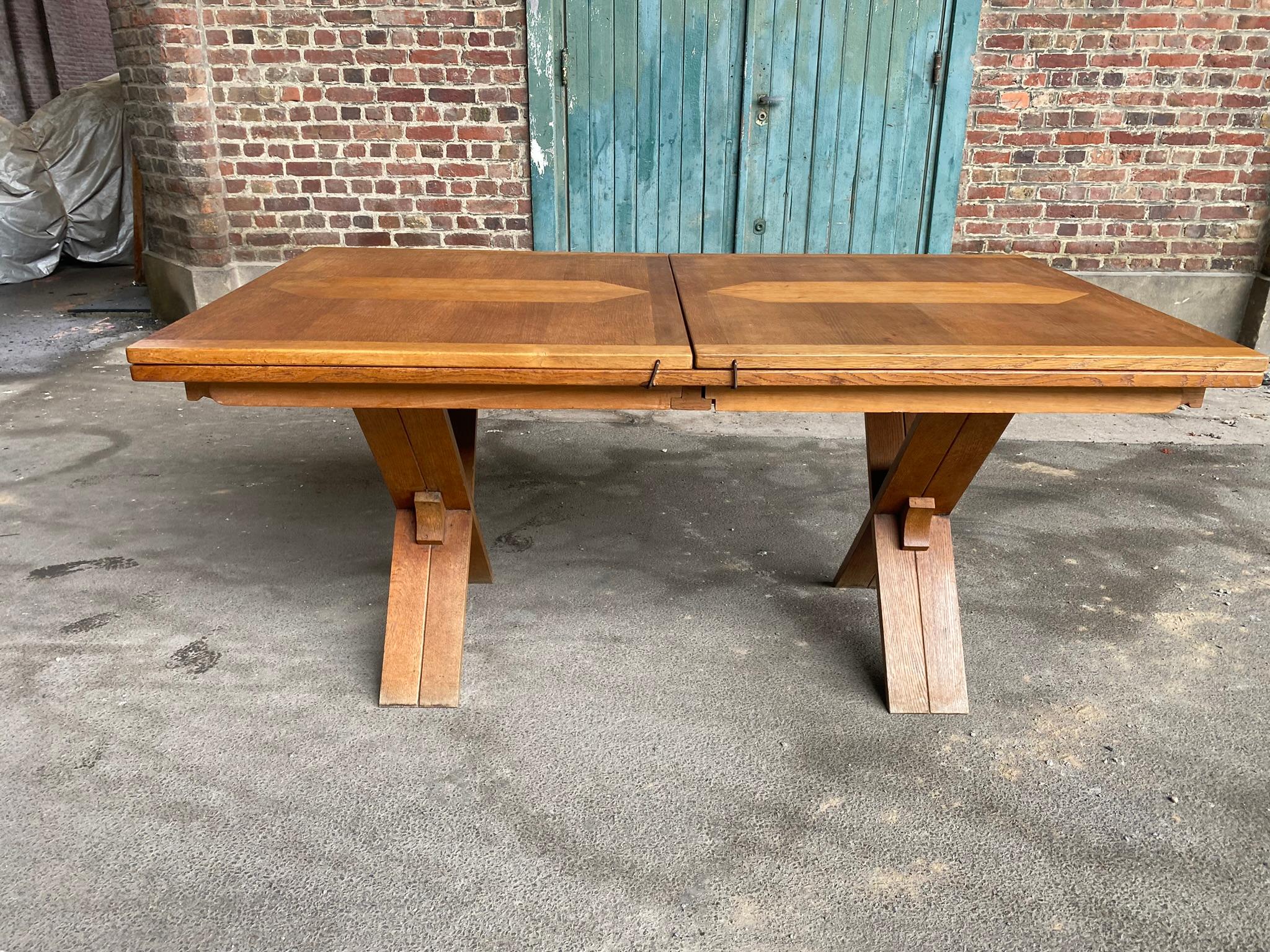 Guillerme et Chambron, rare table en Oak, Edition Votre Maison circa 1950/1960 en vente 2