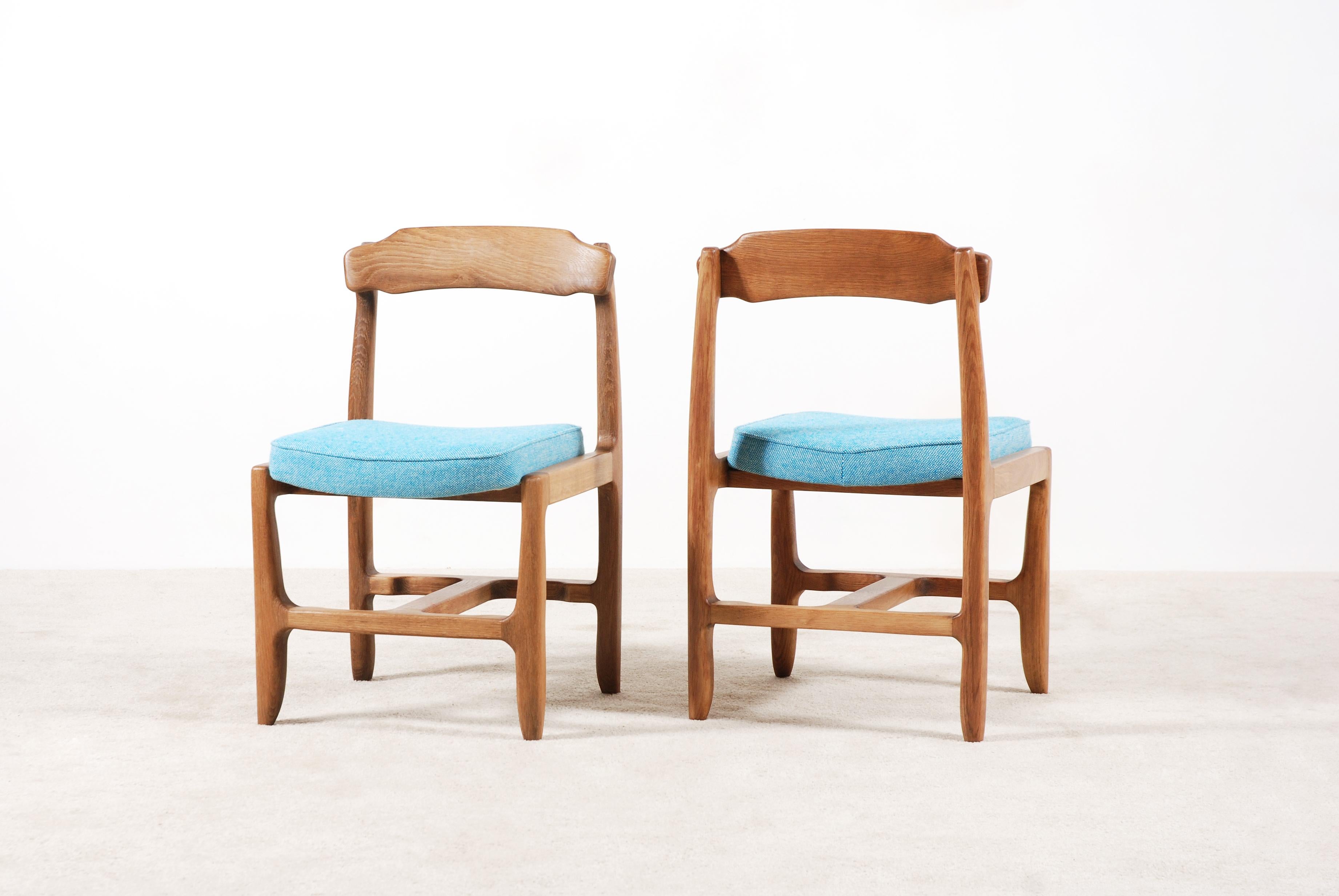Milieu du XXe siècle Guillerme et Chambron, ensemble de 4 chaises « Véronique », pour Votre Maison, 1960 en vente