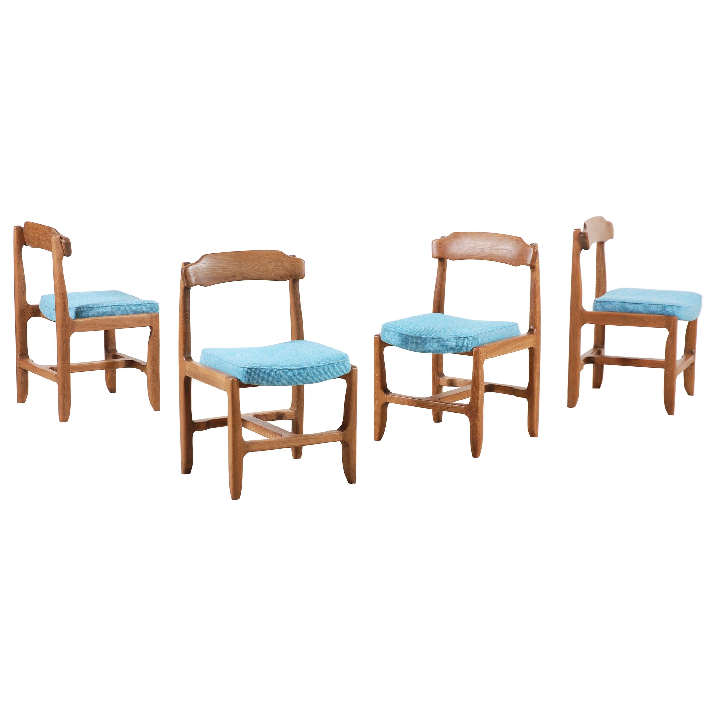 Guillerme and Chambron, Set of 4 "Véronique" Chairs, for Votre Maison, 1960