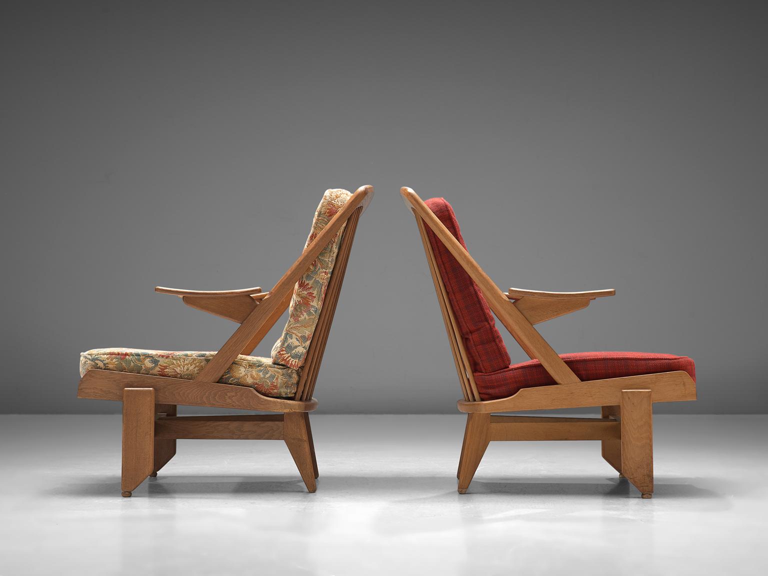 Guillerme and Chambron, Set of Lounge Chairs, France, 1950s In Good Condition In Waalwijk, NL