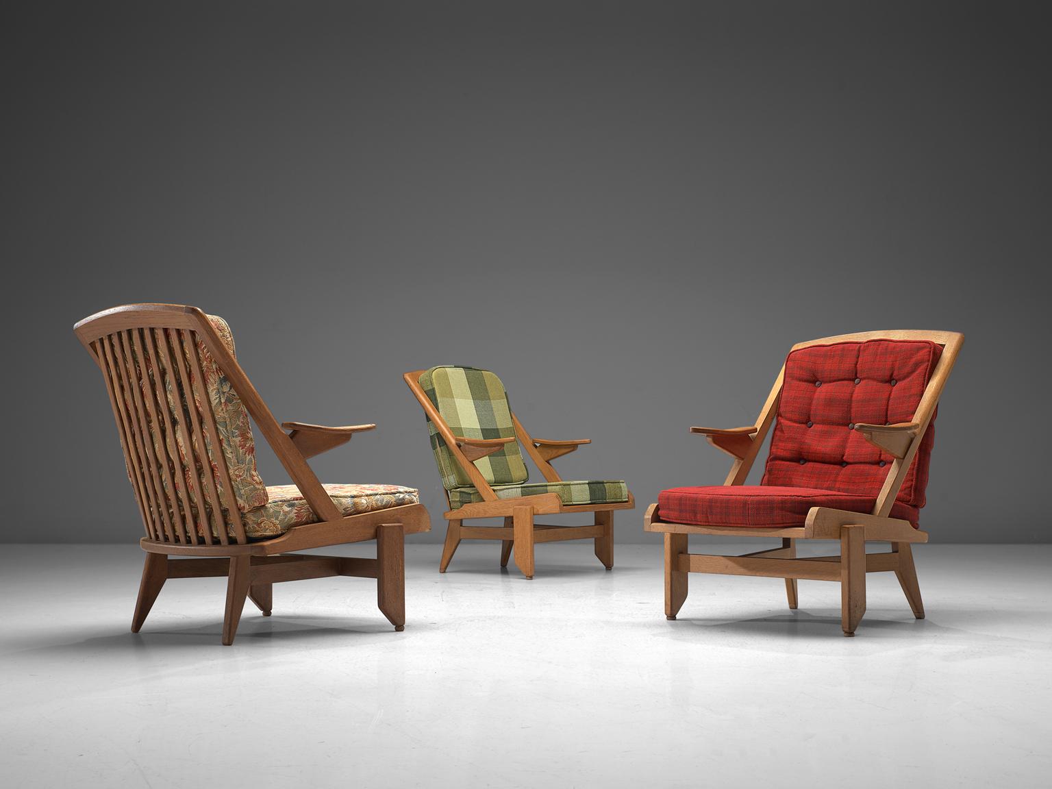 Guillerme and Chambron, Set of Lounge Chairs, France, 1950s 2