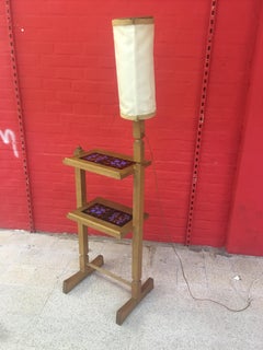 Guillerme und Chambron:: Beistelltisch aus Eiche und Keramik:: um 1960