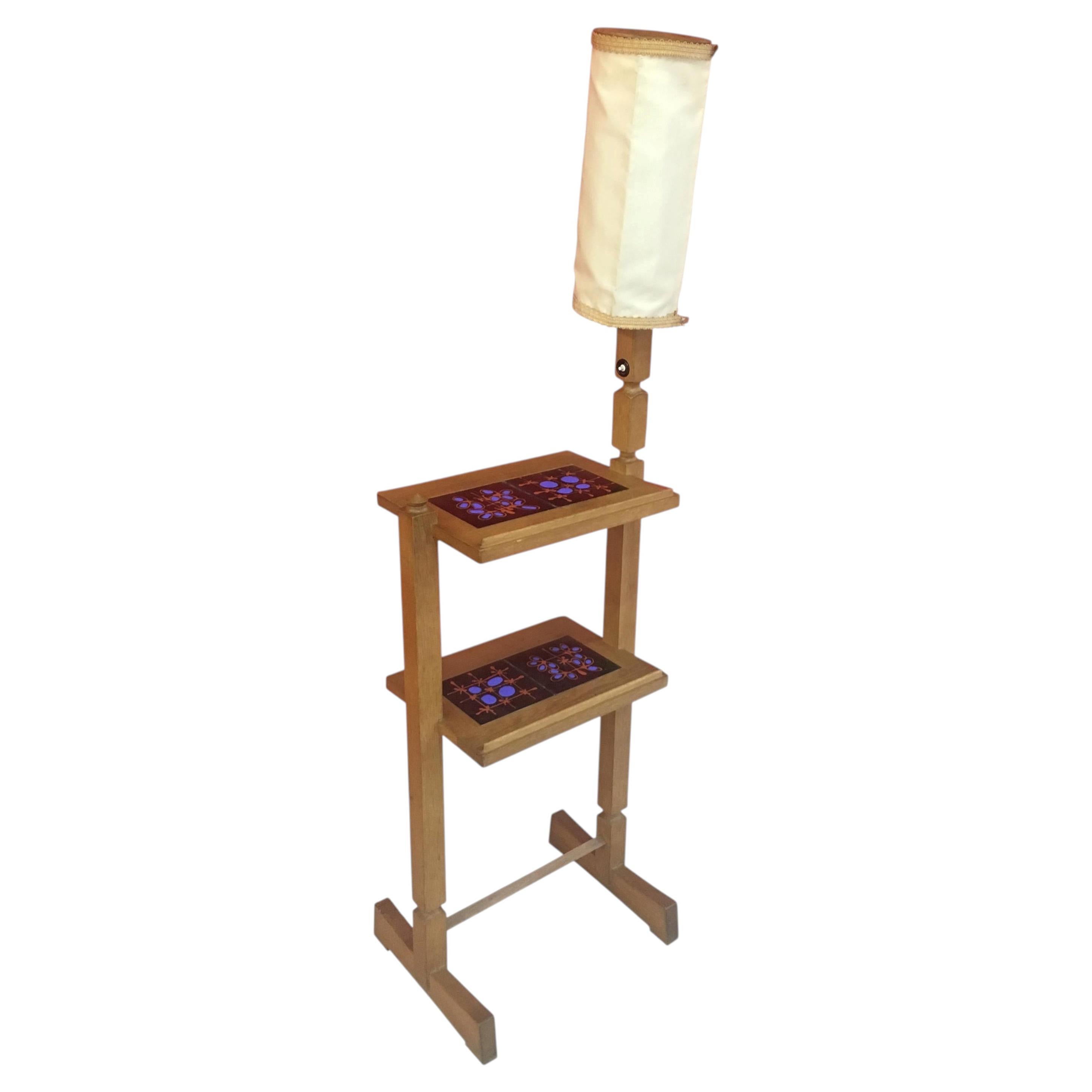 Guillerme e Chambron, Tavolino in Oak e ceramica, circa 1960 in vendita
