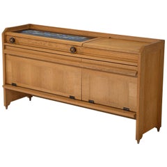 Used Guillerme and Chambron Sideboard in Oak and Ceramic