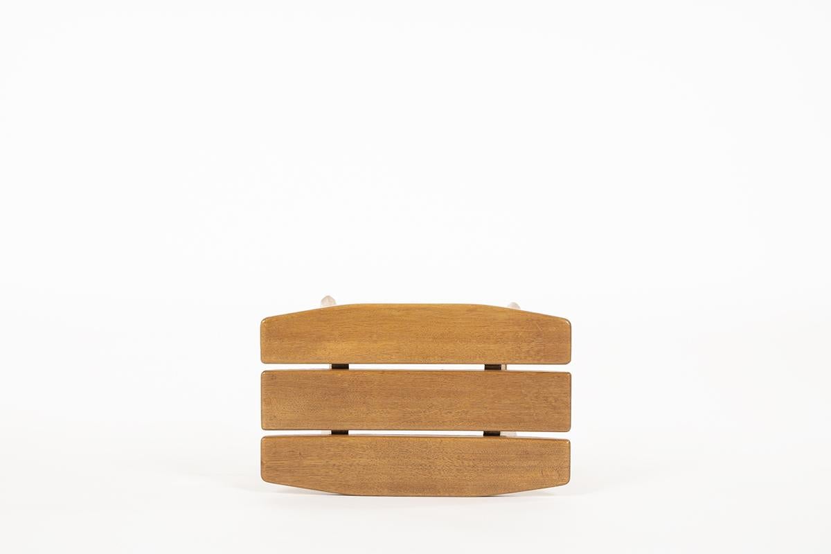 20th Century Guillerme and Chambron Solid Oak Stool by Votre Maison, 1950