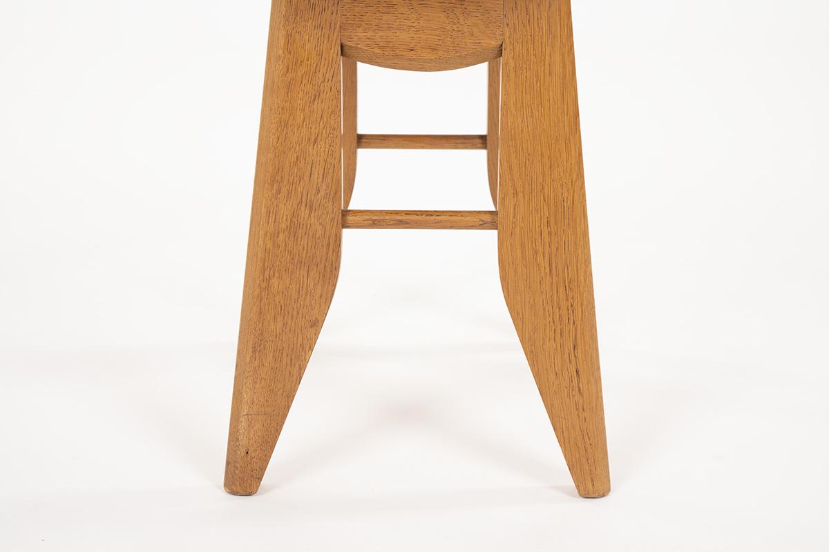 Guillerme and Chambron Solid Oak Stool by Votre Maison, 1950 1