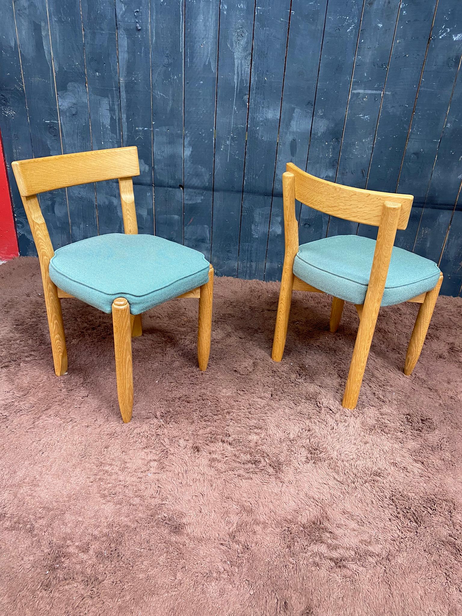 Guillerme and Chambron, Suite de 6 chaises, circa 1970 en vente 6