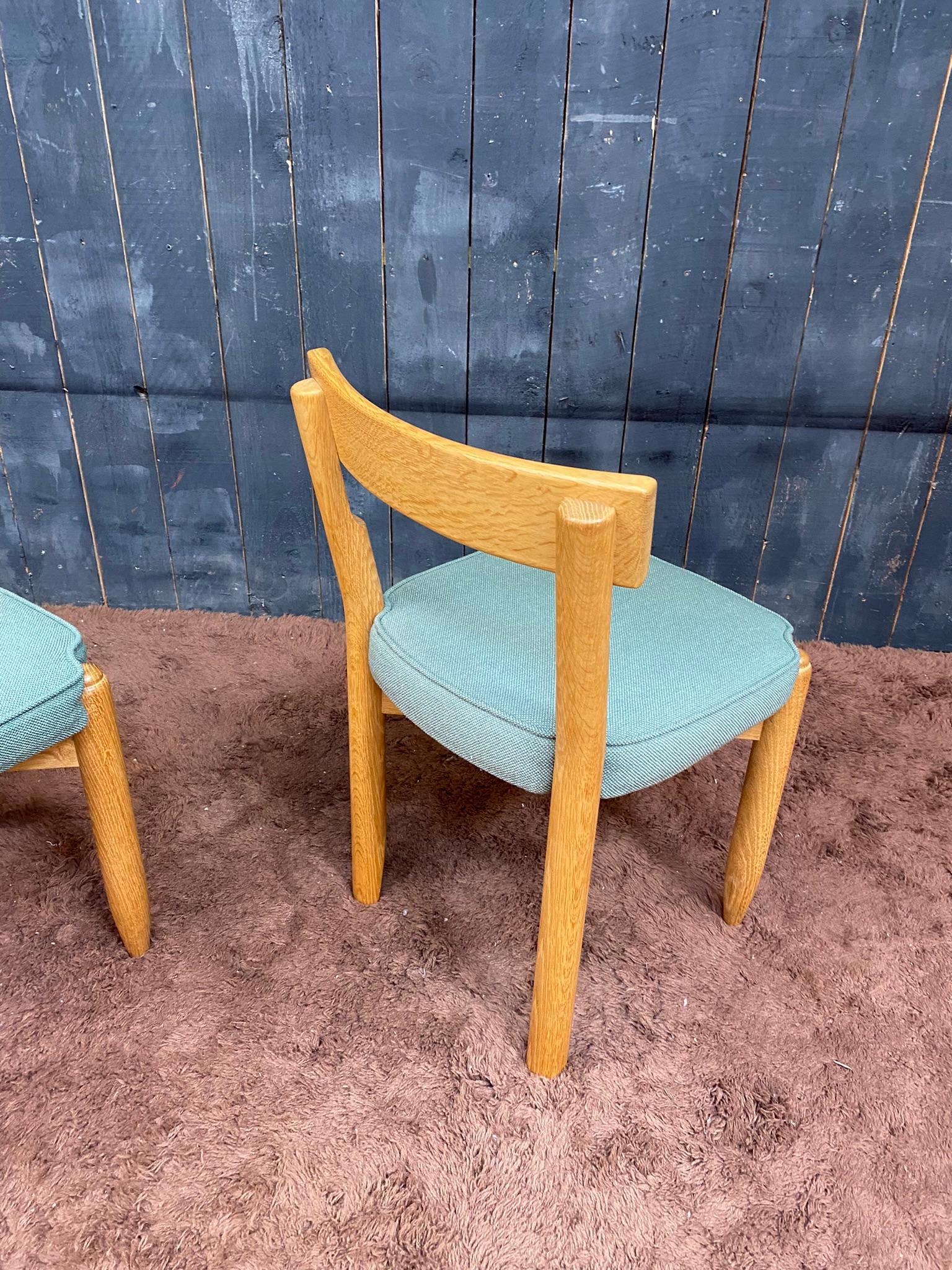 Guillerme and Chambron, Suite de 6 chaises, circa 1970 en vente 7