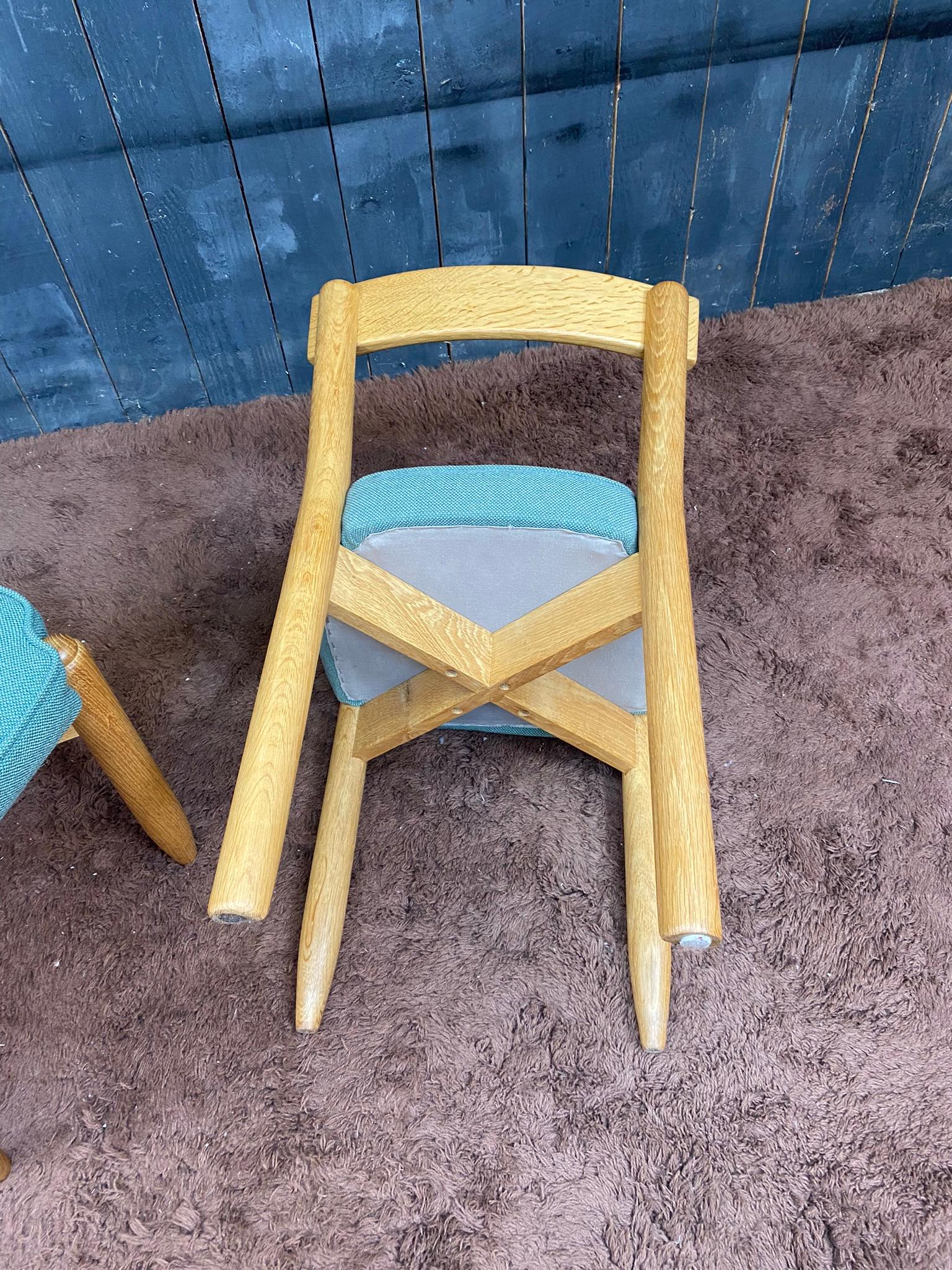 Guillerme and Chambron, Suite of 6 Chairs, circa 1970 For Sale 10