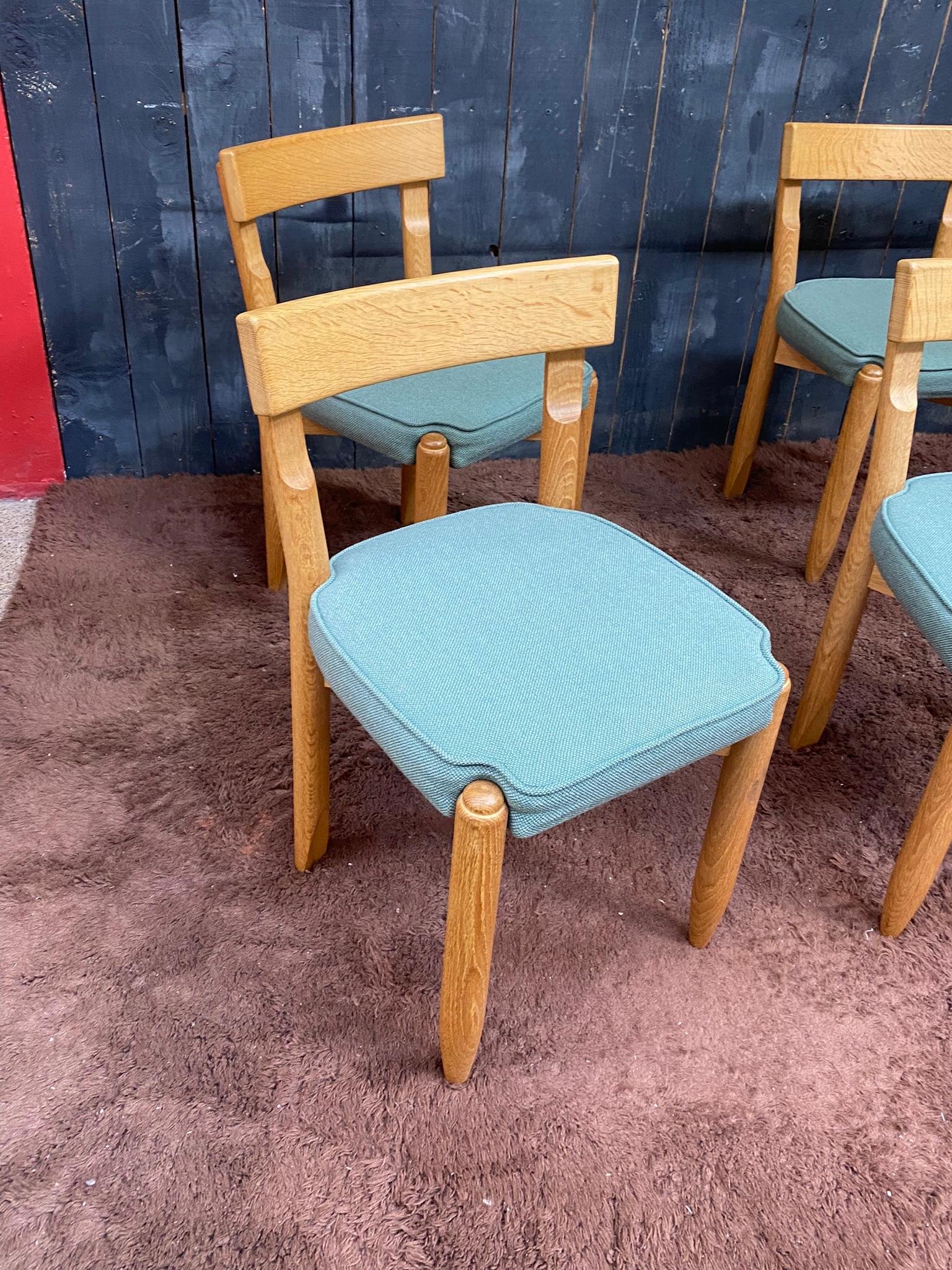 Fin du 20e siècle Guillerme and Chambron, Suite de 6 chaises, circa 1970 en vente