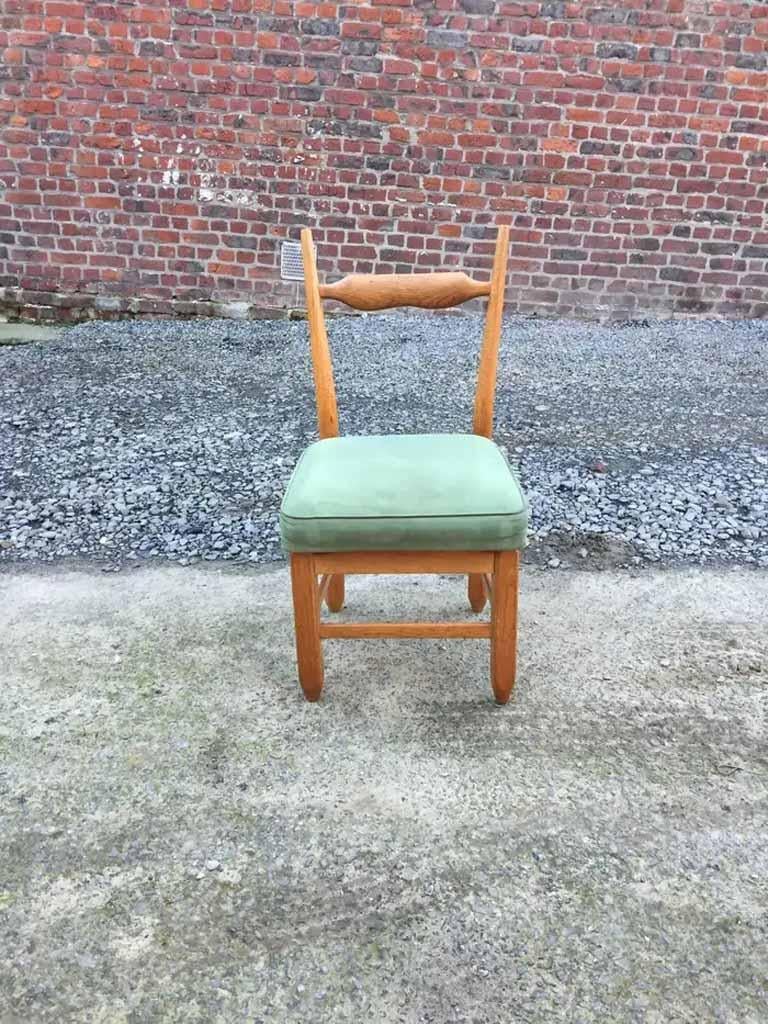 Guillerme and Chambron, Suite de 6 chaises, Edition Votre Maison , circa 1970 Bon état - En vente à Mouscron, WHT