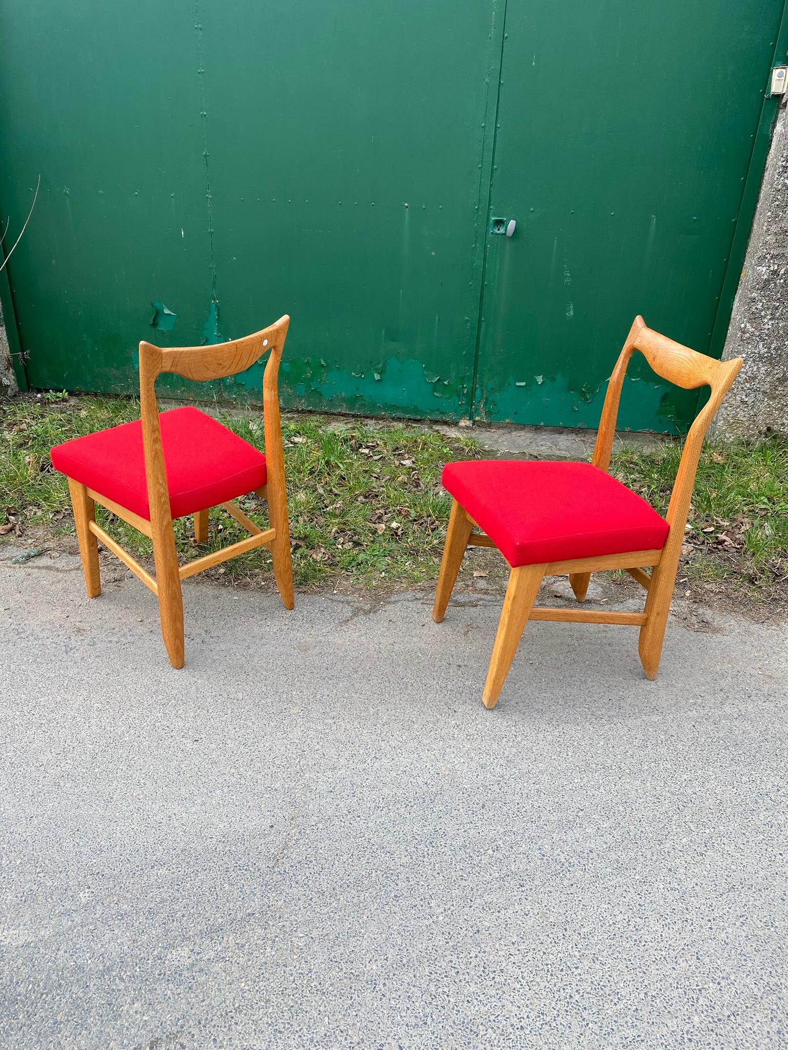 Guillerme and Chambron, Suite of 6 Chairs Model 