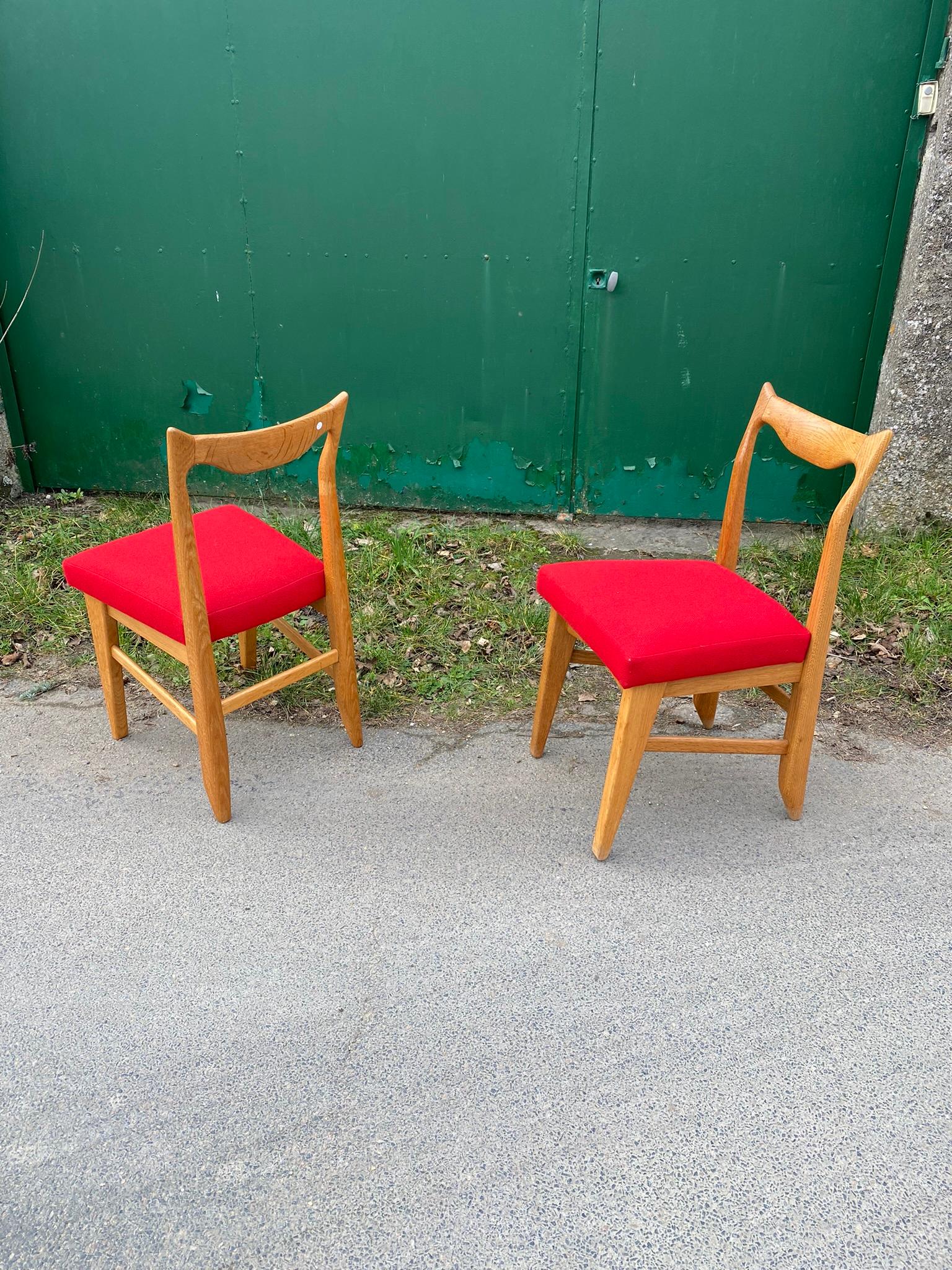 Guillerme and Chambron, Suite of 6 Chairs Model 