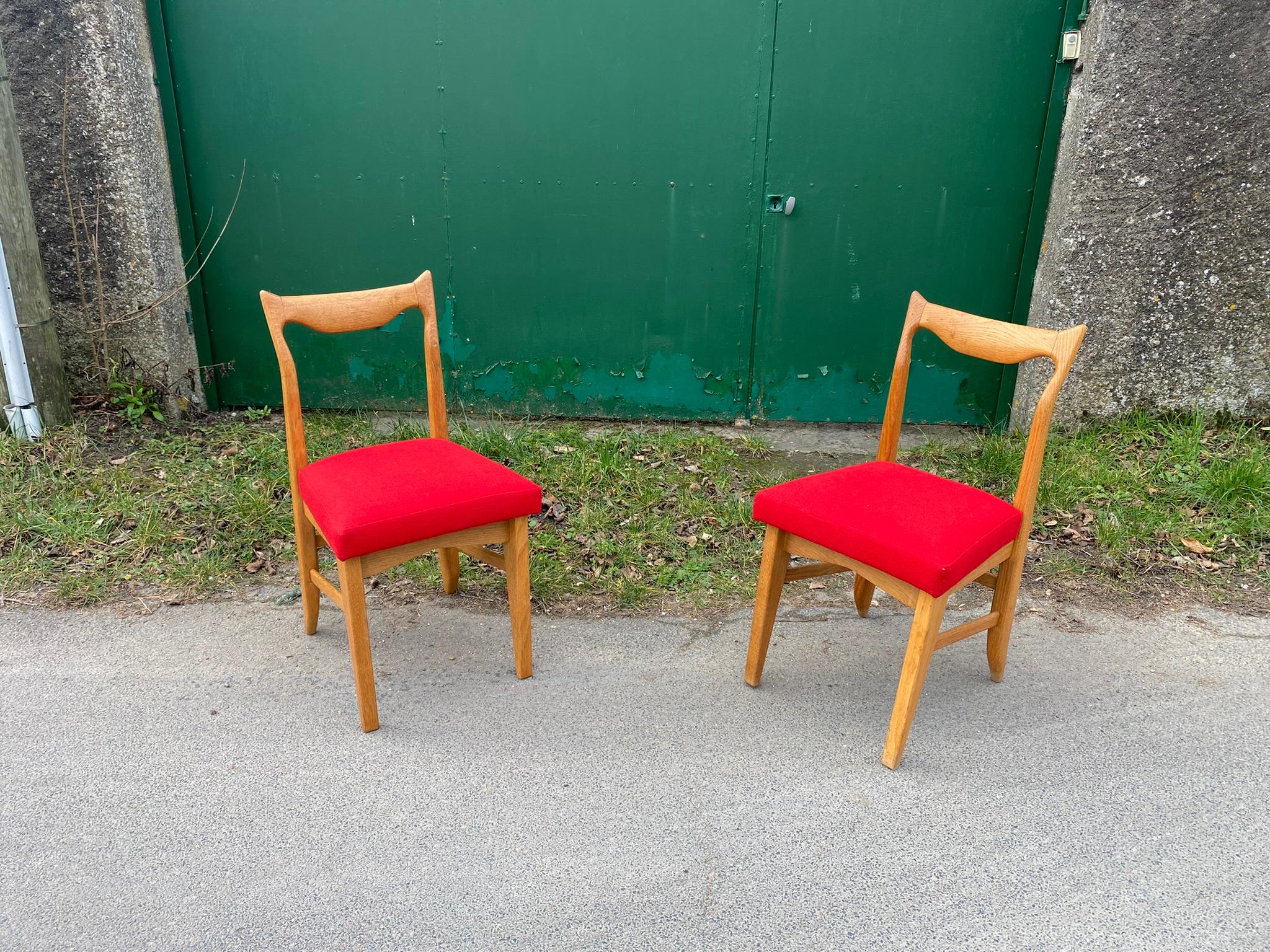 Fin du 20e siècle Guillerme et Chambron, ensemble de 6 chaises modèle « Marie-Claire », vers 1970 en vente