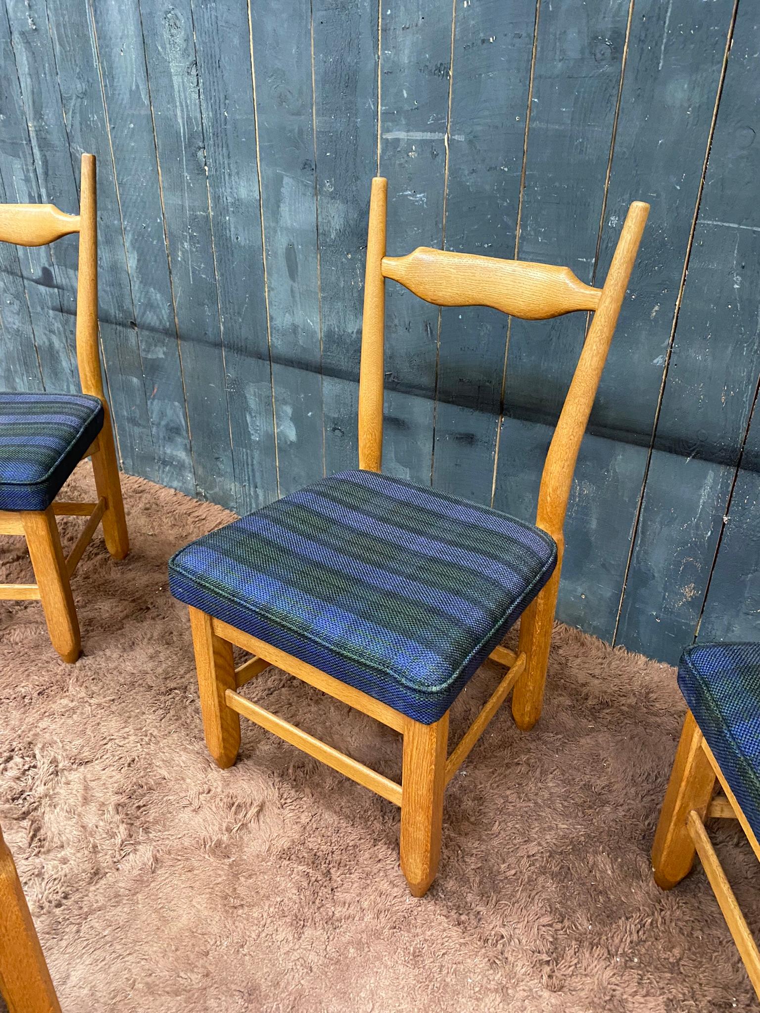 Chêne Guillerme et Chambron, ensemble de 6 chaises modèle « Marie-Claire », vers 1970 en vente