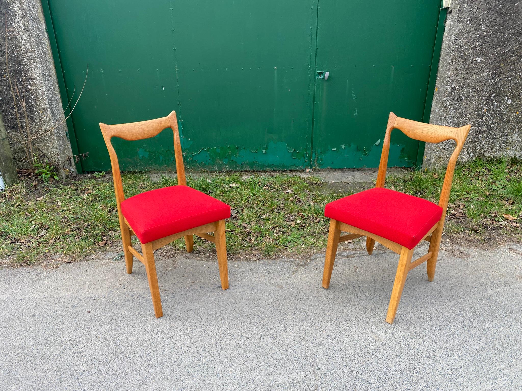 Guillerme et Chambron, ensemble de 6 chaises modèle « Marie-Claire », vers 1970 en vente 1