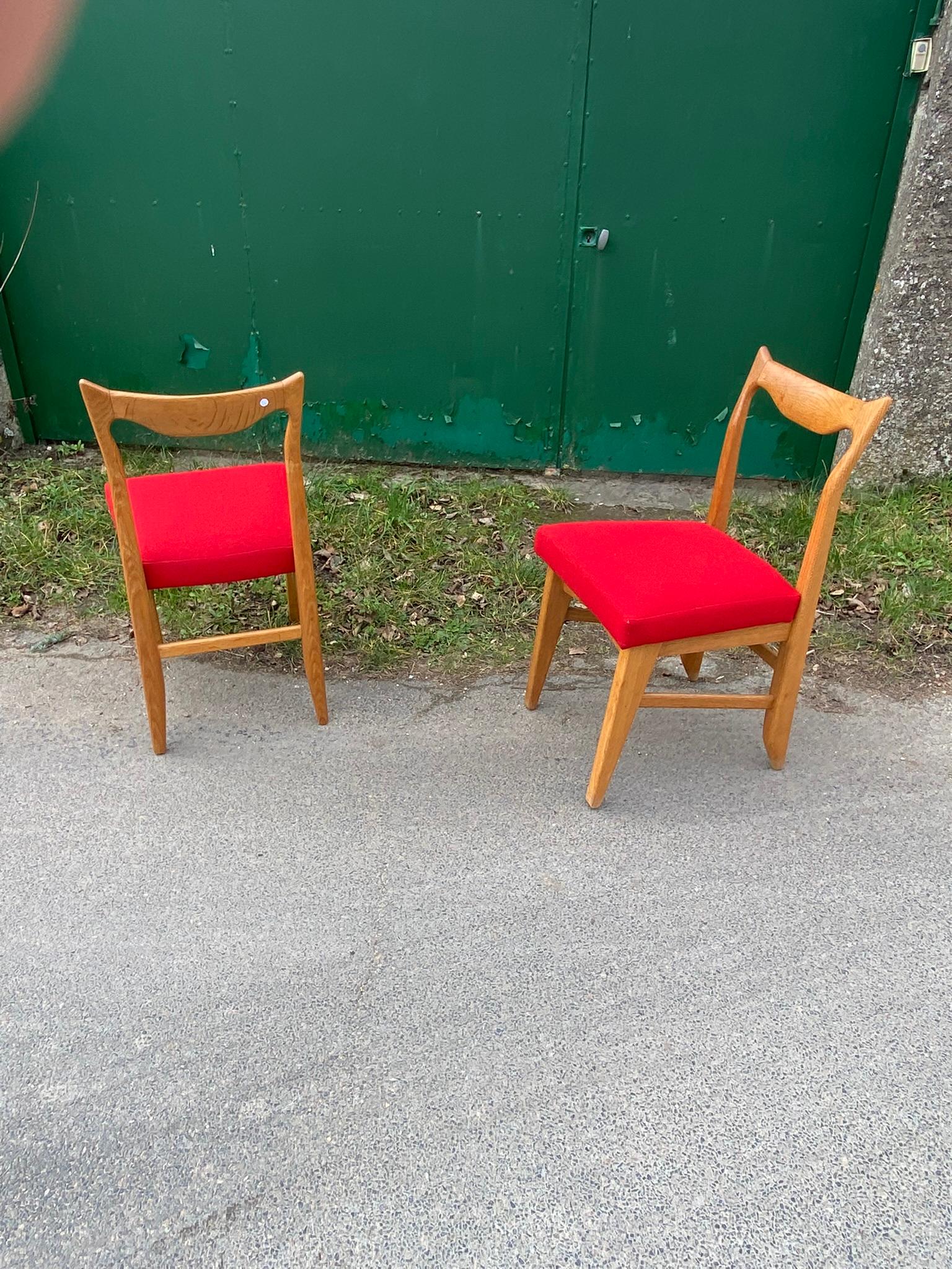 Guillerme and Chambron, Suite of 6 Chairs Model 