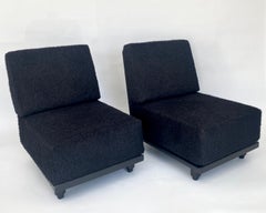 Guillerme et Chambron Votre Maison Pair of Lounge Chairs Model Elmyre Ebonized