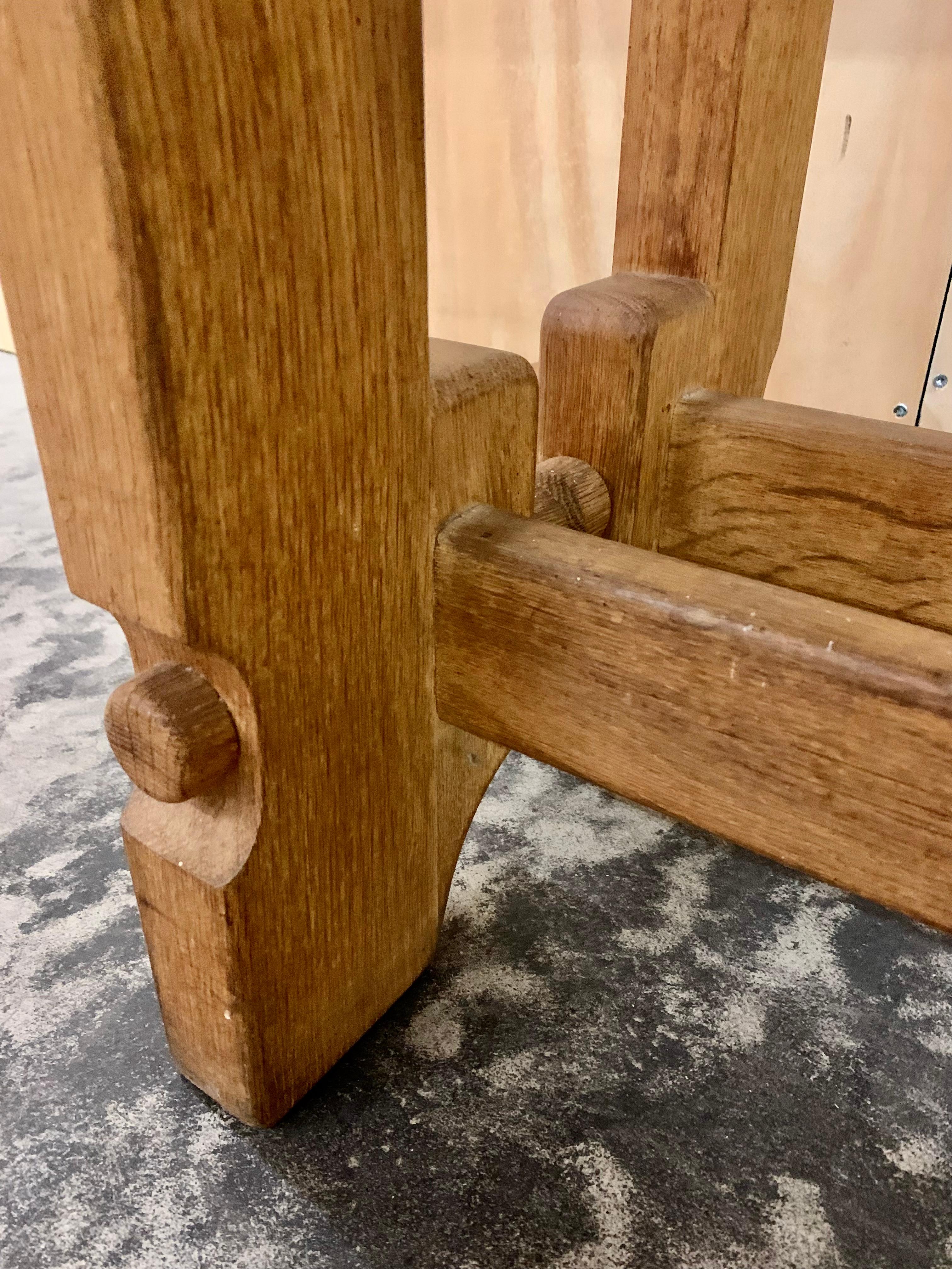 Guillerme & Chambron 1960s Oak Console For Sale 5