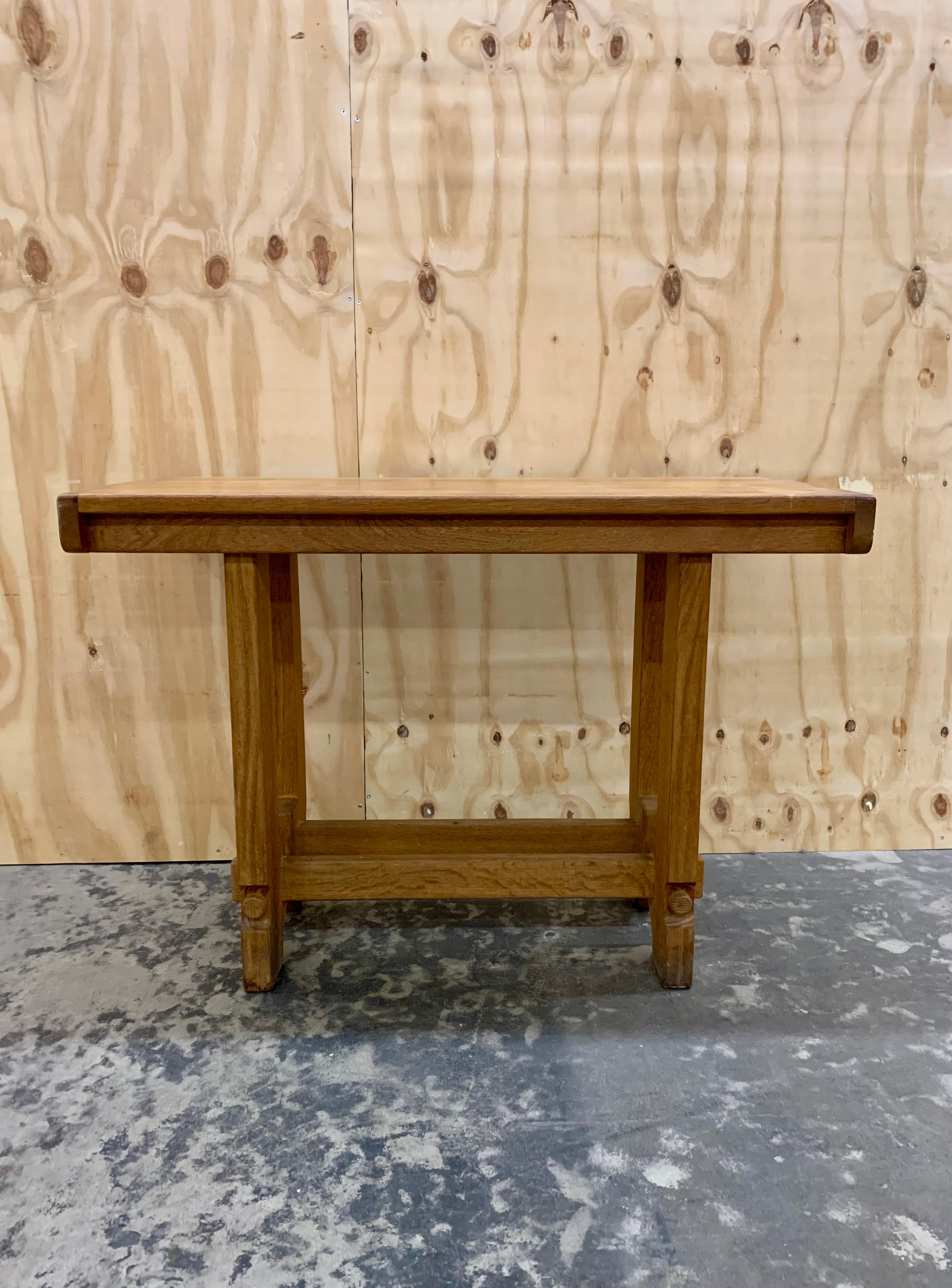 French Guillerme & Chambron 1960s Oak Console For Sale