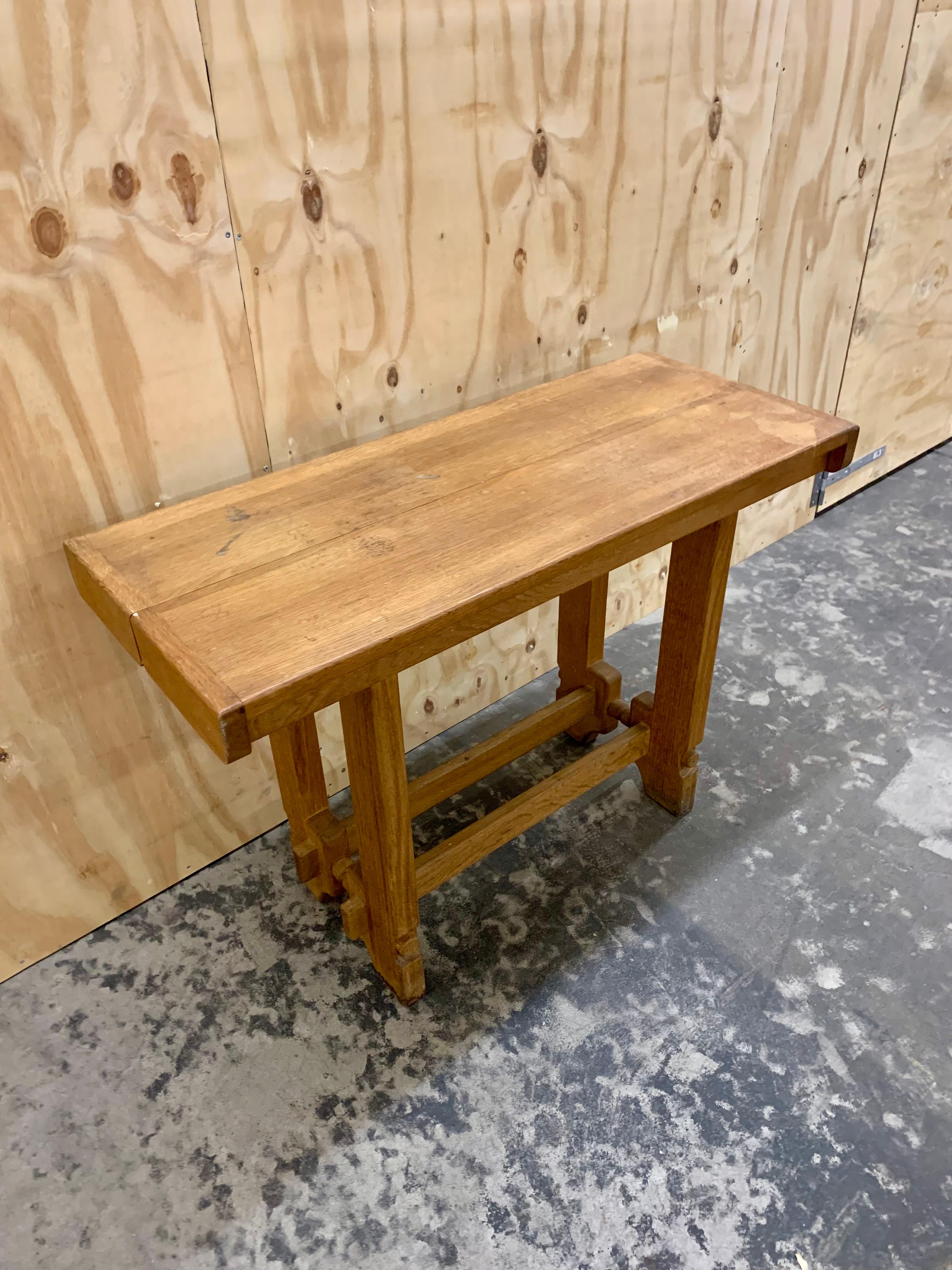 Guillerme & Chambron 1960s Oak Console In Good Condition For Sale In Hellerup, DK