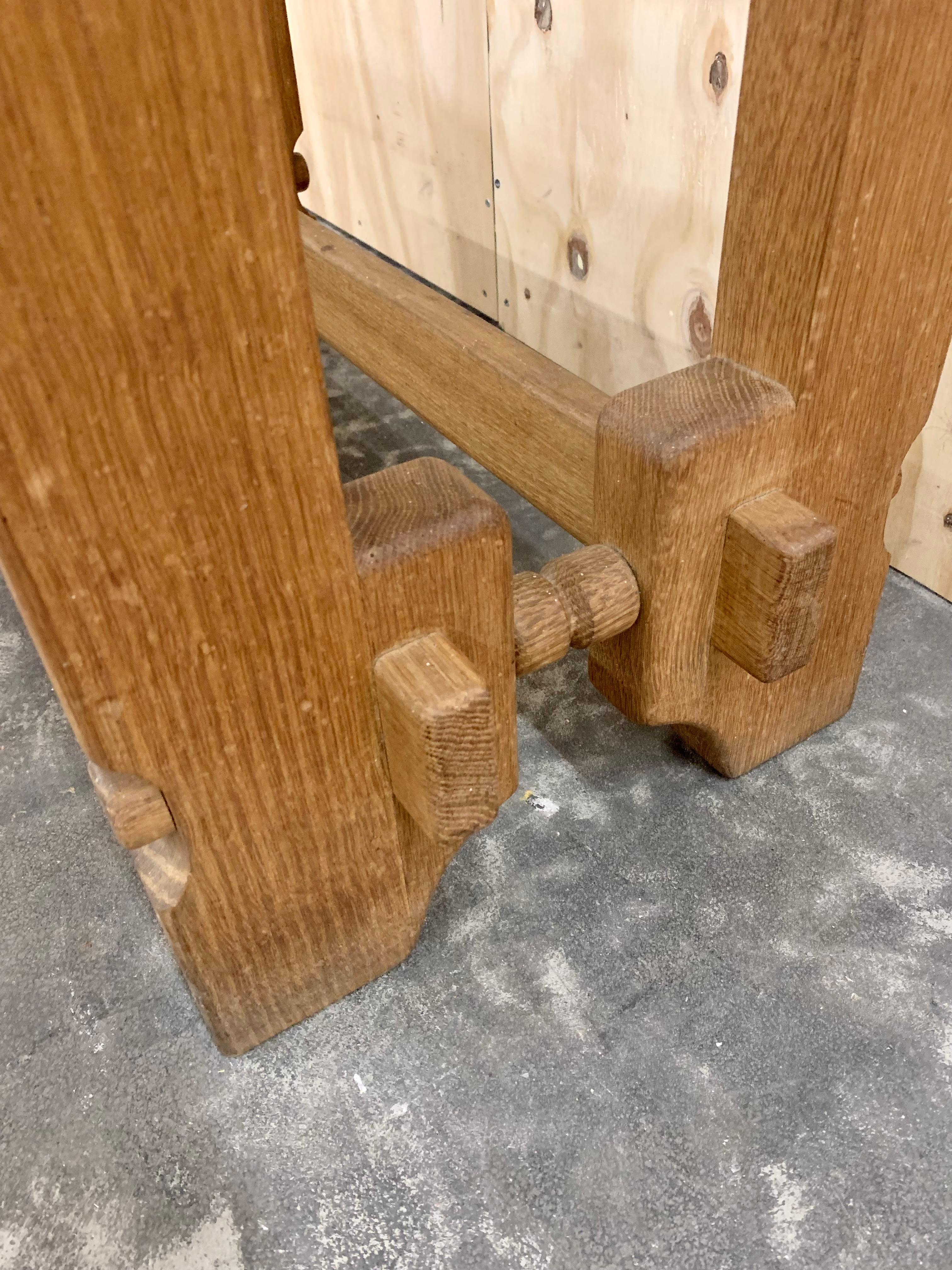 Guillerme & Chambron 1960s Oak Console For Sale 1