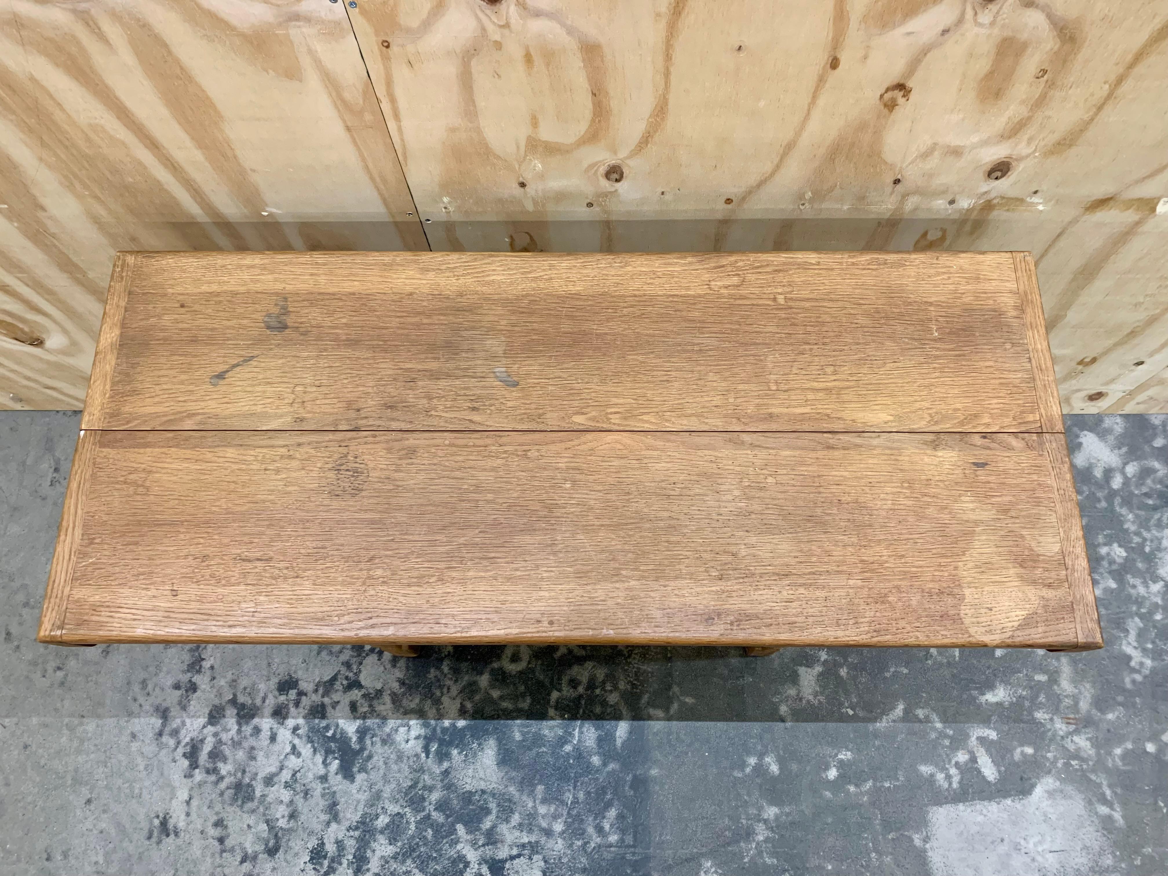 Guillerme & Chambron 1960s Oak Console For Sale 3