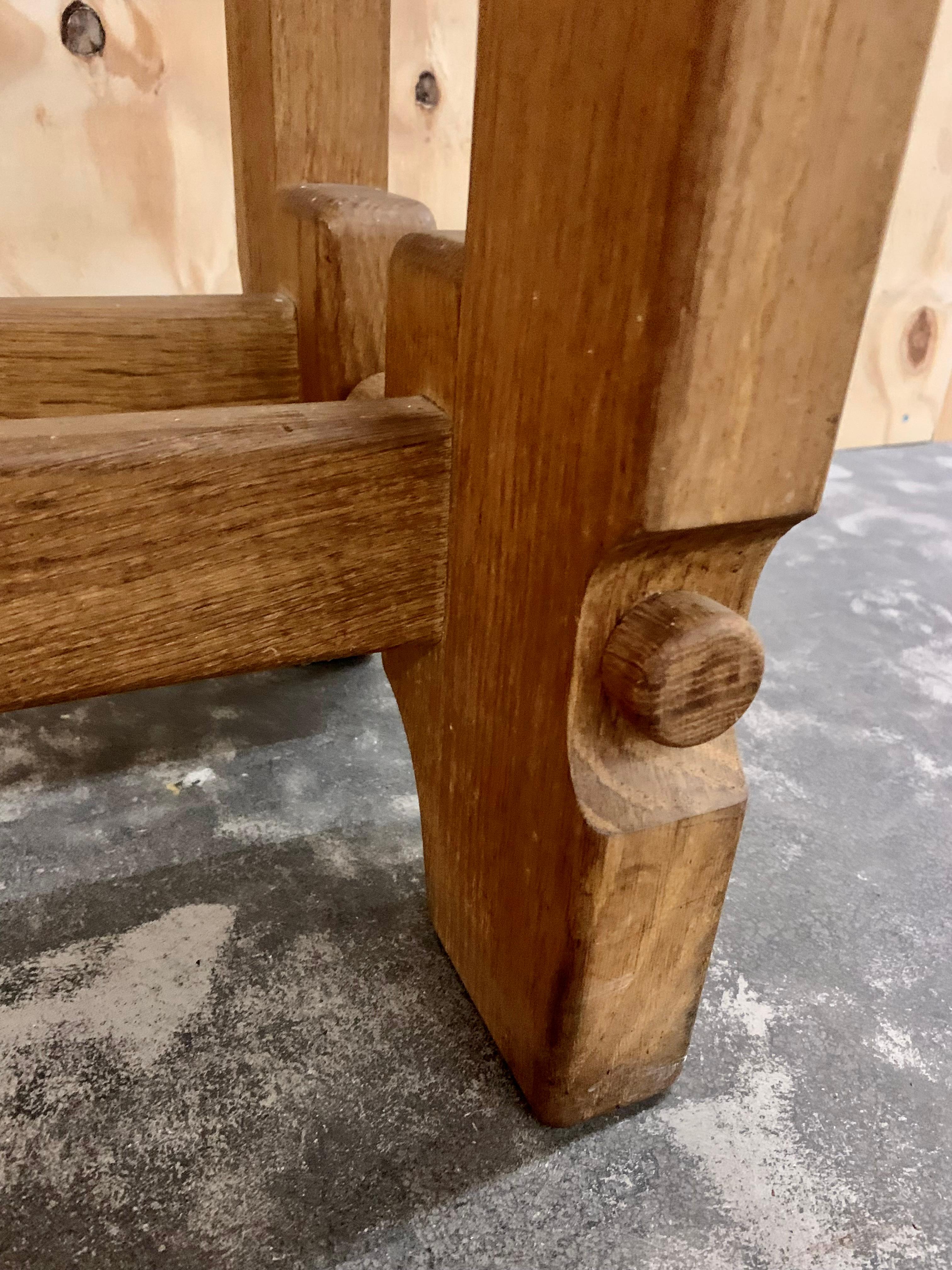 Guillerme & Chambron 1960s Oak Console For Sale 4