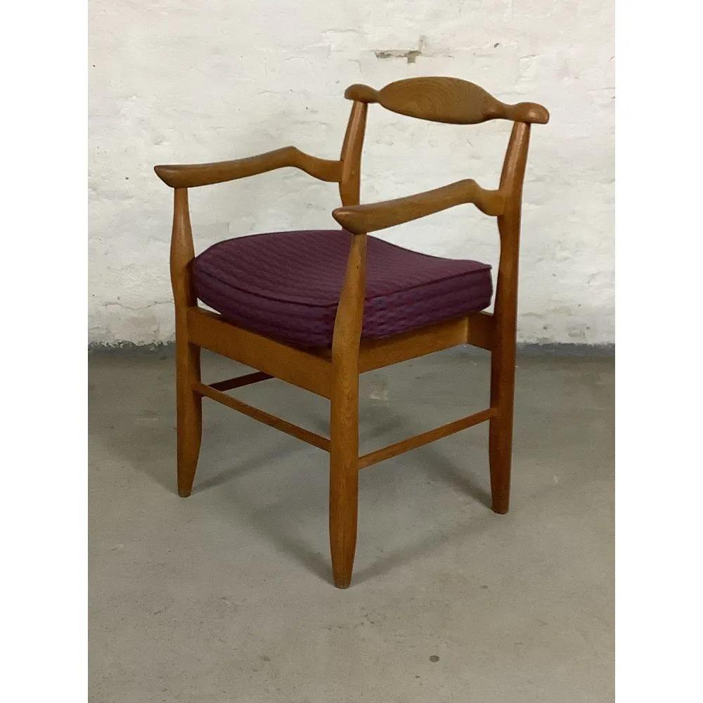 Mid-Century Modern Guillerme and Chambron, 4 chairs in oak model 