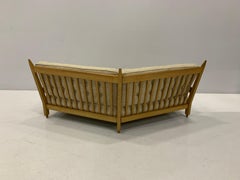For Devin: Guillerme & Chambron Angled Solid Oak Settee