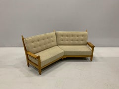 For Devin: Guillerme & Chambron Angled Solid Oak Settee