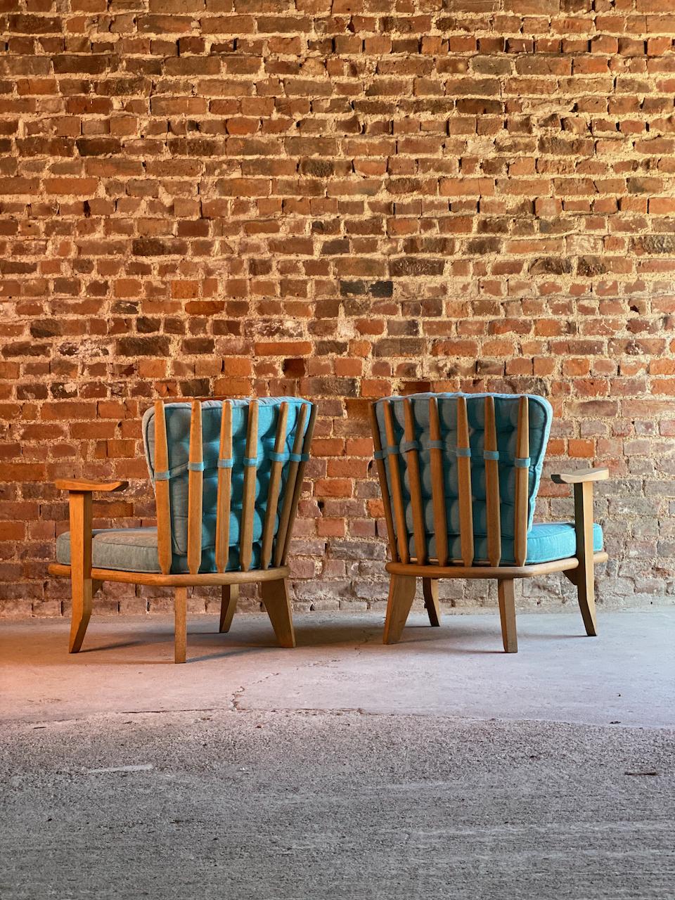Guillerme & Chambron Armchairs Lounge Chairs, France, circa 1950s In Good Condition In Longdon, Tewkesbury