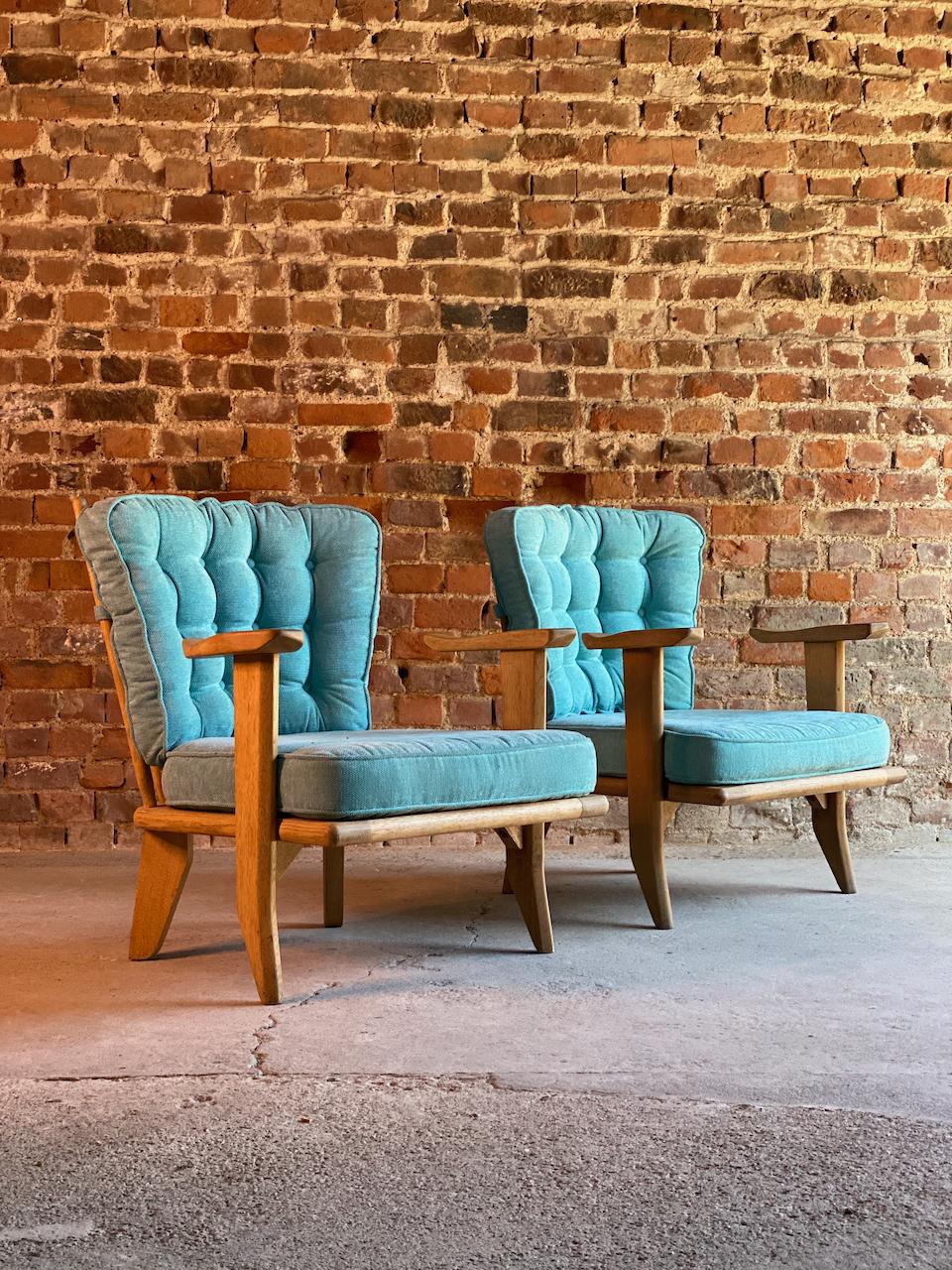 Guillerme & Chambron Armchairs Lounge Chairs, France, circa 1950s 2