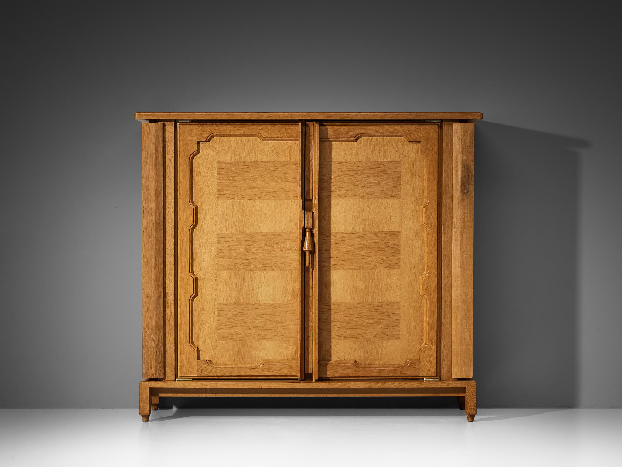 Mid-Century Modern Guillerme & Chambron 'Bouvine' Cabinet in Oak 