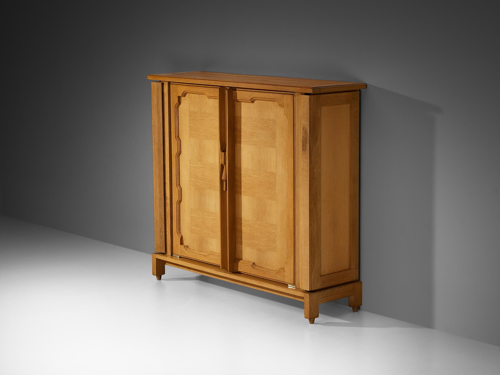 Mid-20th Century Guillerme & Chambron 'Bouvine' Cabinet in Oak 