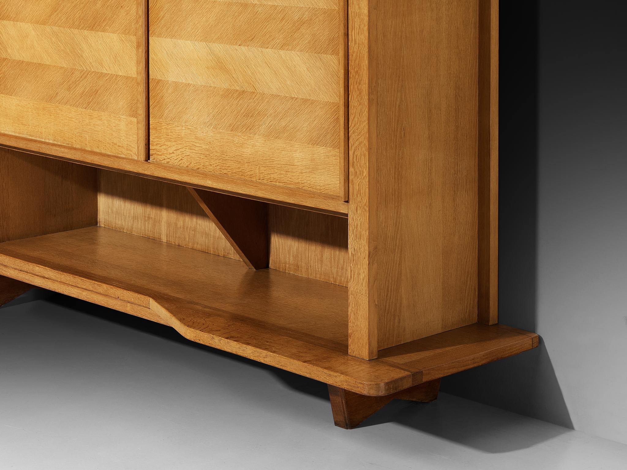 Guillerme & Chambron Buffet in Oak with Ceramic Details For Sale 5