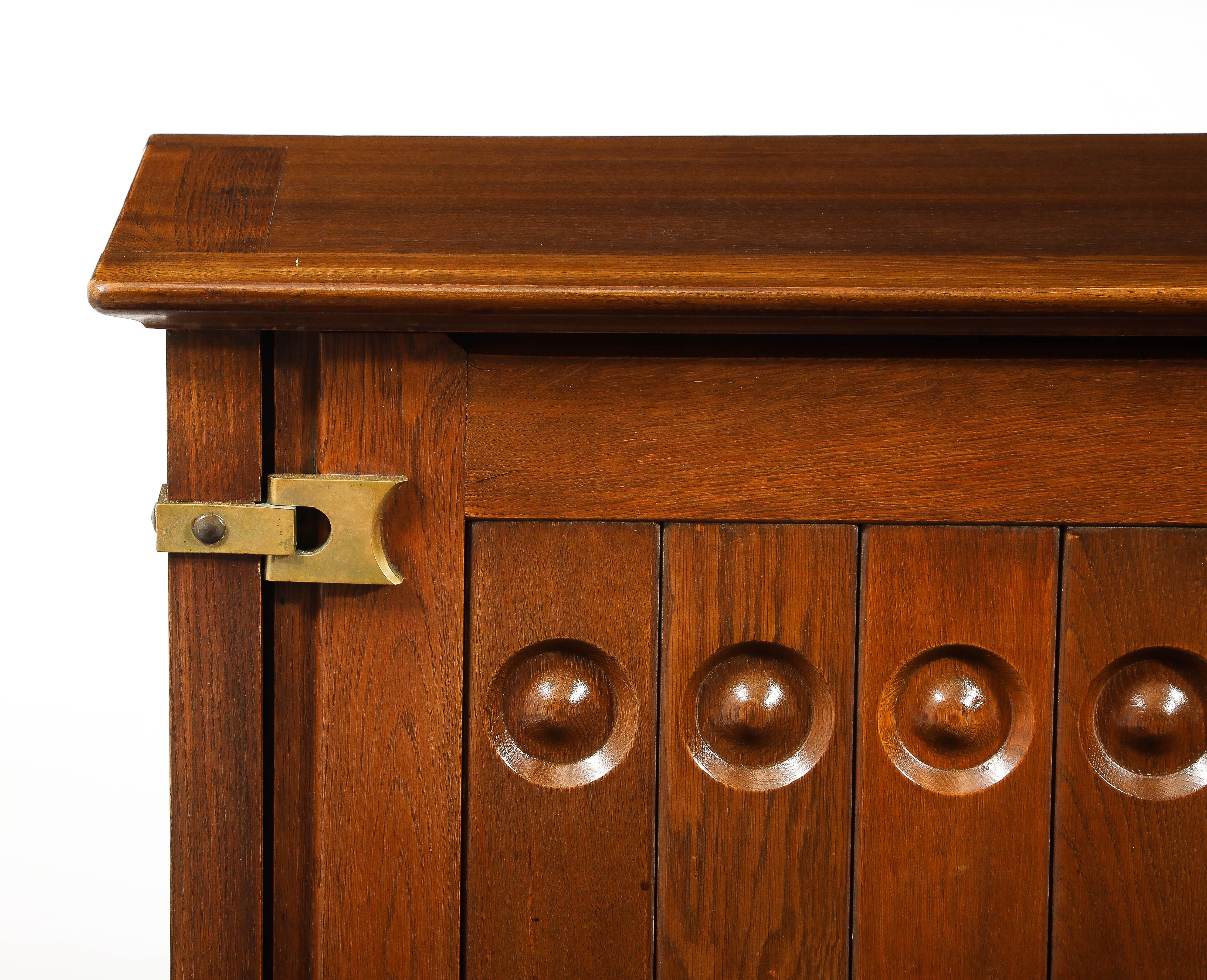 Hand-Carved Guillerme & Chambron Cabinet, France 1960's For Sale