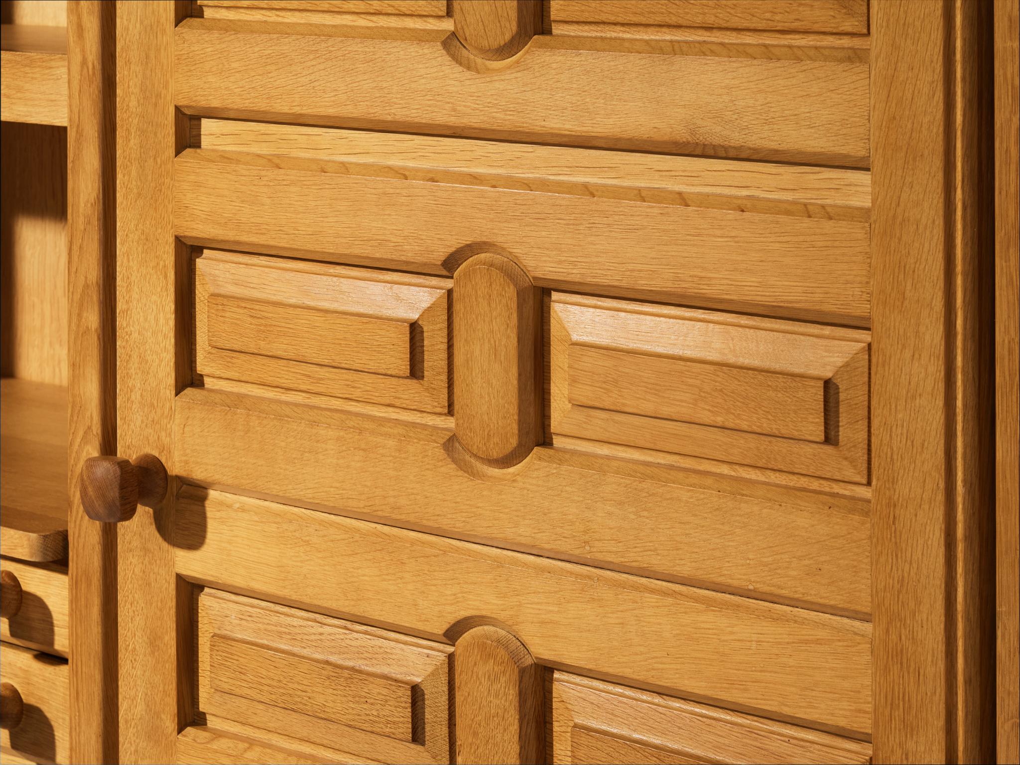 Guillerme & Chambron Cabinet or Cupboard in Solid Oak For Sale 5